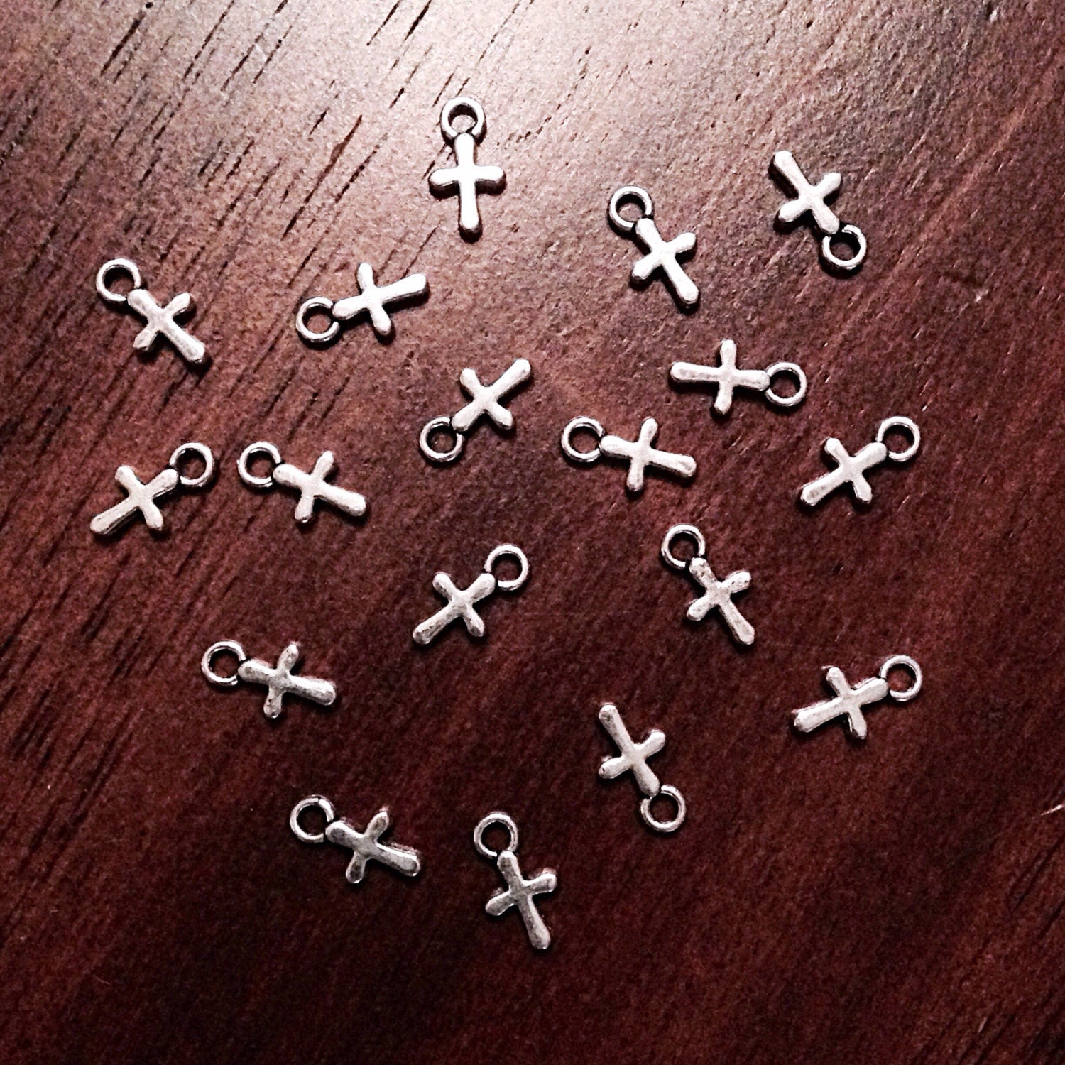50pcs, Silver Cross Charms, Cross Bulk, Charm, Tiny Cross Charms, Double Sided Cross Charms, Jewelry And Craft Supplies, Findings