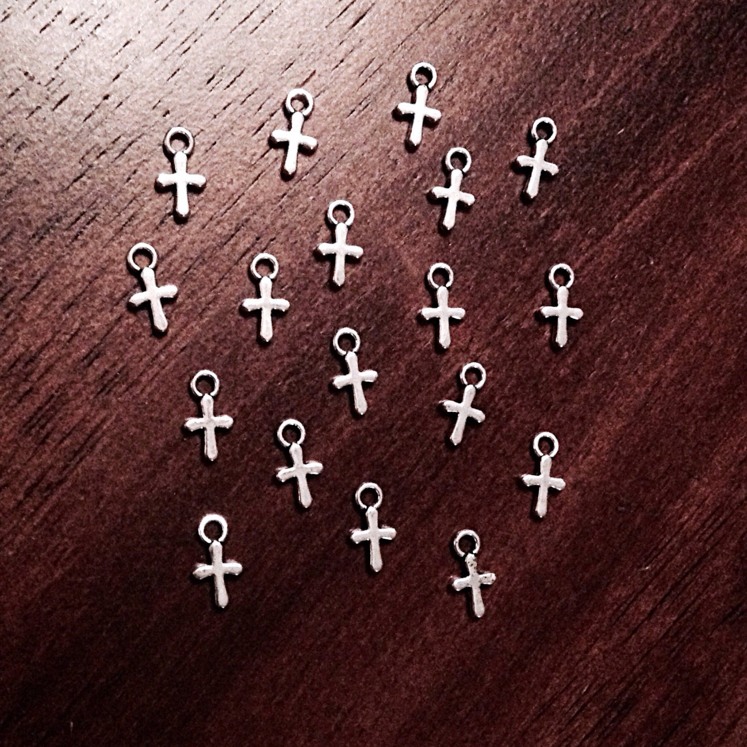 50pcs, Silver Cross Charms, Cross Bulk, Charm, Tiny Cross Charms, Double Sided Cross Charms, Jewelry And Craft Supplies, Findings