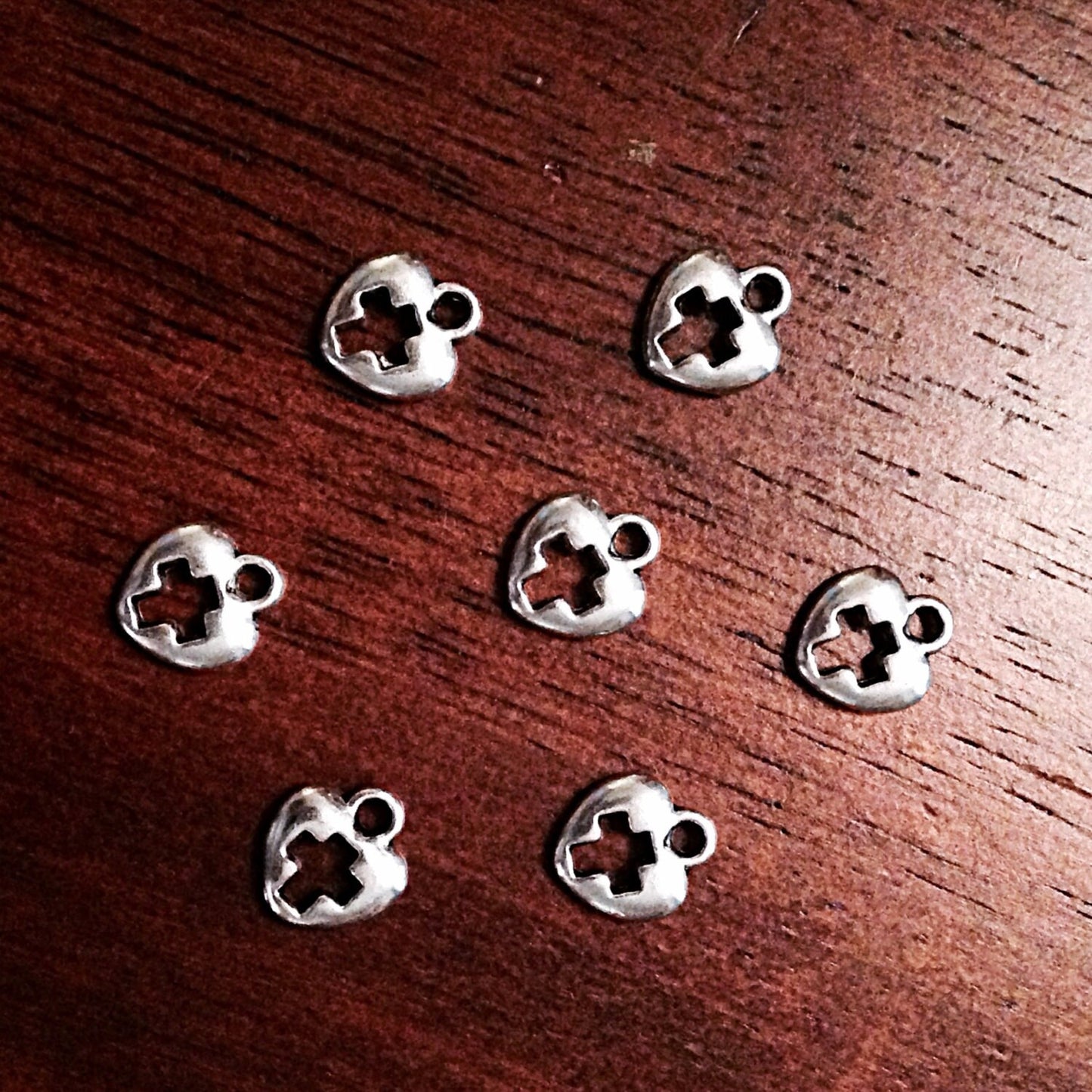 Medical Charms, 25pcs, Cross Charms,First Aid Charms, Heart Charms, Inside Cross Charms, Double Sided Cross, Medical Cross Charms, Findings