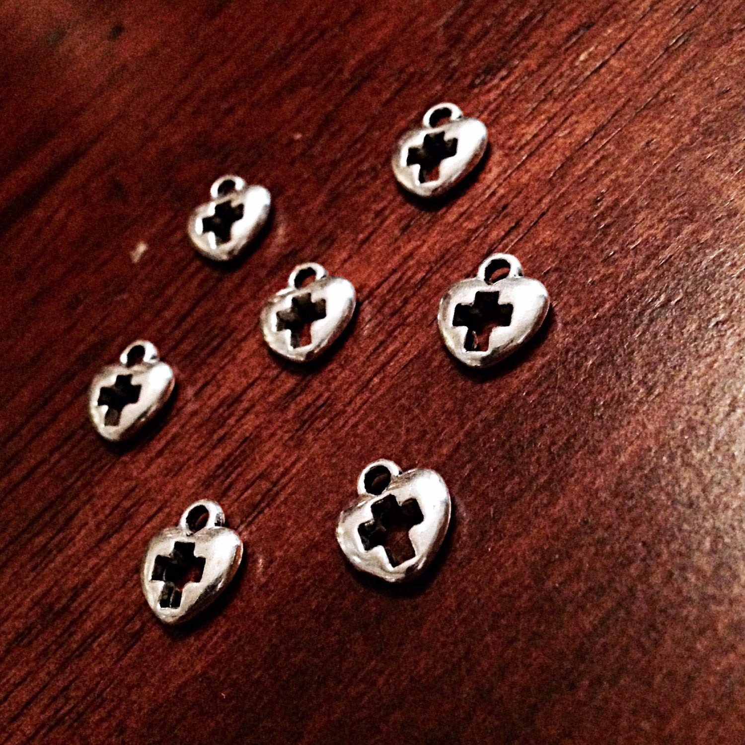 Medical Charms, 25pcs, Cross Charms,First Aid Charms, Heart Charms, Inside Cross Charms, Double Sided Cross, Medical Cross Charms, Findings