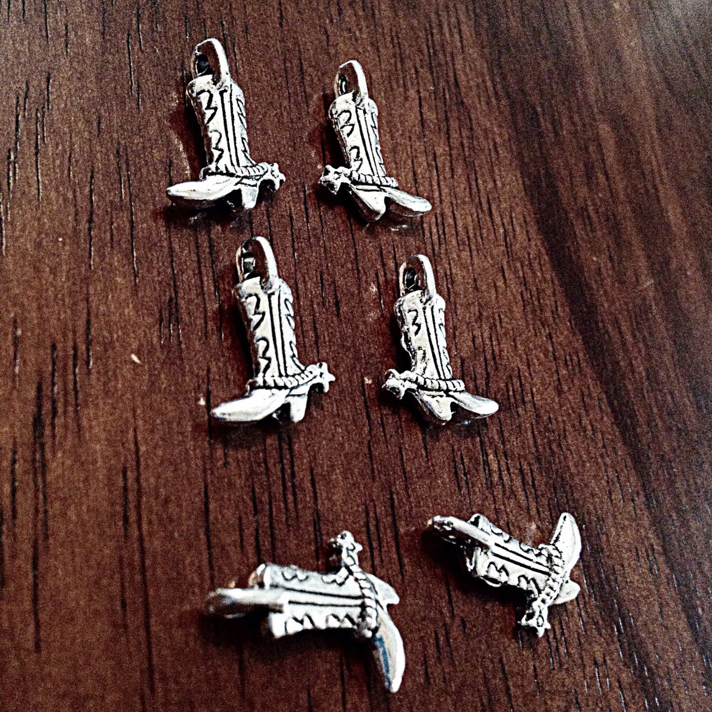 12pcs, Cowboy Boots, Boot Charms, Antique Silver Charms, Cowgirl Boot Charms, Cowboy Boot Charms, Silver Cowboy Boots Charms, Findings