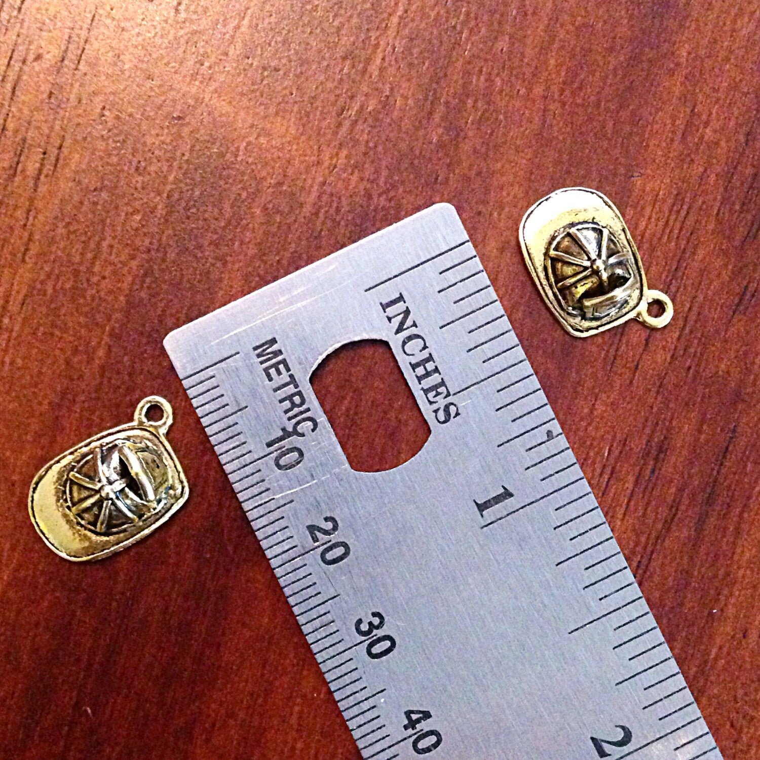 25pcs, Fireman Helmets, Antique Gold Fire Fighter Charms, Gold Tone Helmet Charms, Fire Department Charms, Craft Supplies & Findings