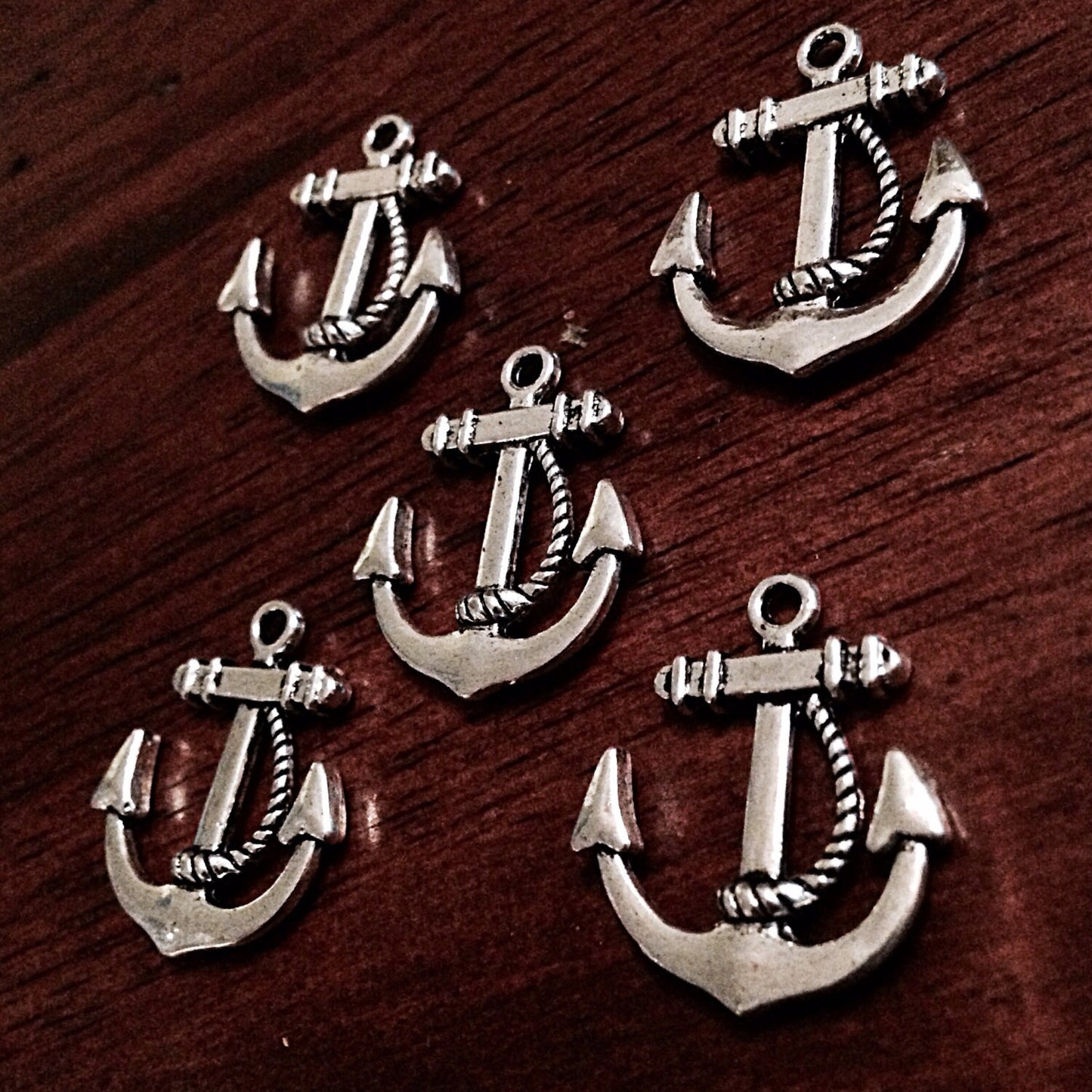Bulk 20 Anchor Charms, Antique Silver Charms, Sailing Charms, Ship Charms, Double Sided Anchor Charms, Findings, Crafts and Jewelry Supplies