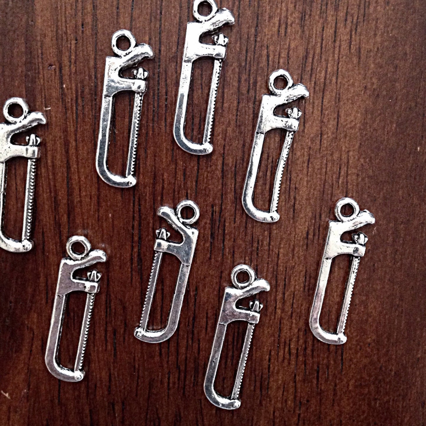 25pcs, Hack Saw Charms, Antique Silver Charms, Saw Charms, Consrtuction Chams, Man Cave Charms, Findings, Jewelry and Craft Supplies