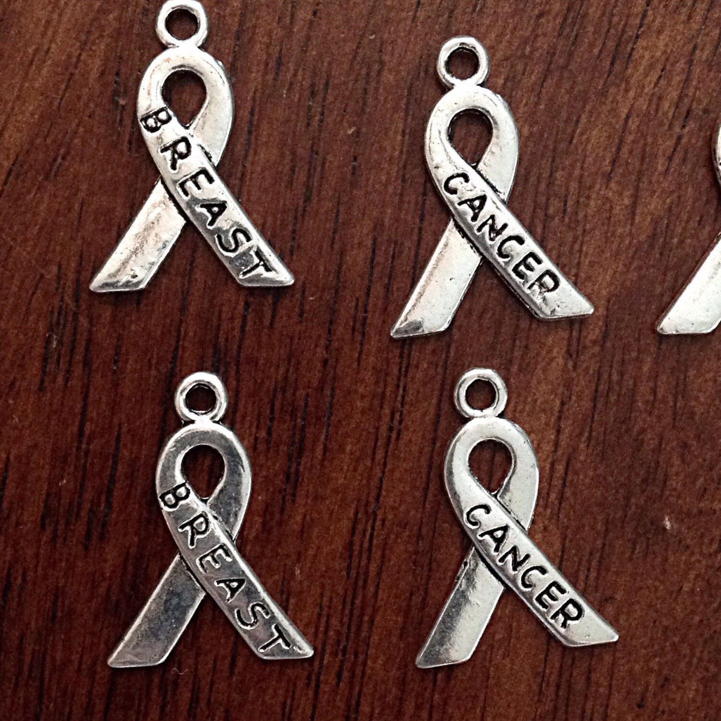 25pcs, Breast Cancer Ribbon Charms, Cancer Ribbon Charms, Breast Ribbon Charms, Hope Ribbon Charms, Findings, Jewelry Supplies