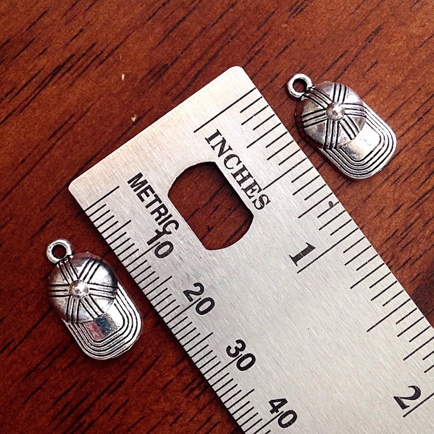 Bulk 20 Baseball Cap Charms, Antique Silver Charms, Baseball Charms, Sports Charms, Hat Charms, Craft and Jewelry Supplies, Findings