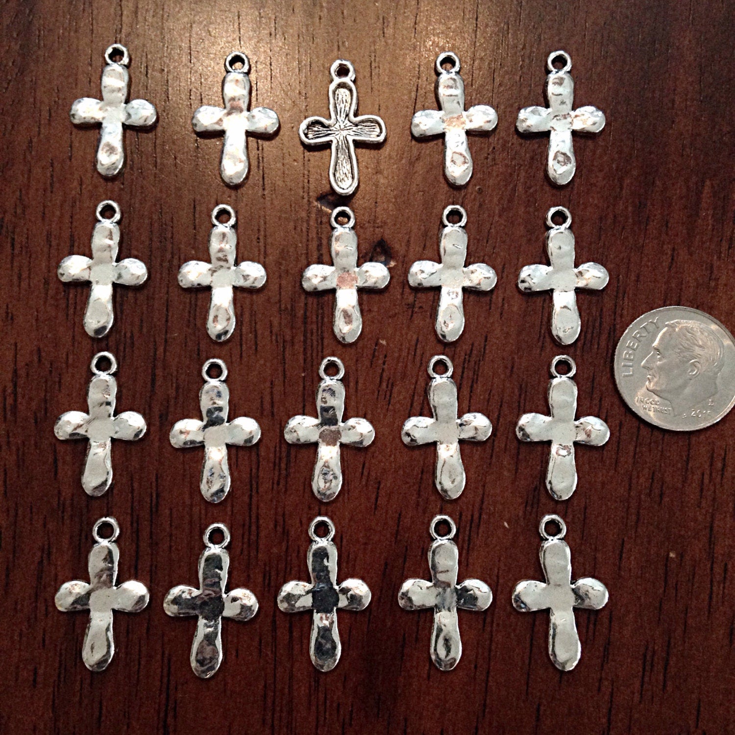 Bulk 50pcs, Silver Cross Charms, Antique Silver Cross Charms, Small Silver Cross, Silver Cross, Cross, Jewelry And Craft Supplies, Findings