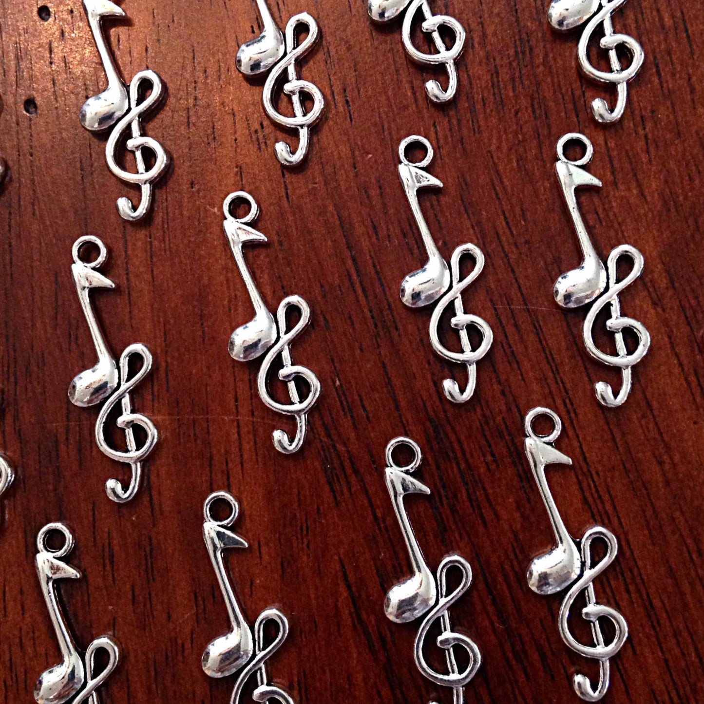 20pcs Music Notes Charms, Antique Silver Charms, Silver Music Charms, Treble Clef Charms, Crafts and Jewelry Supplies and Findings