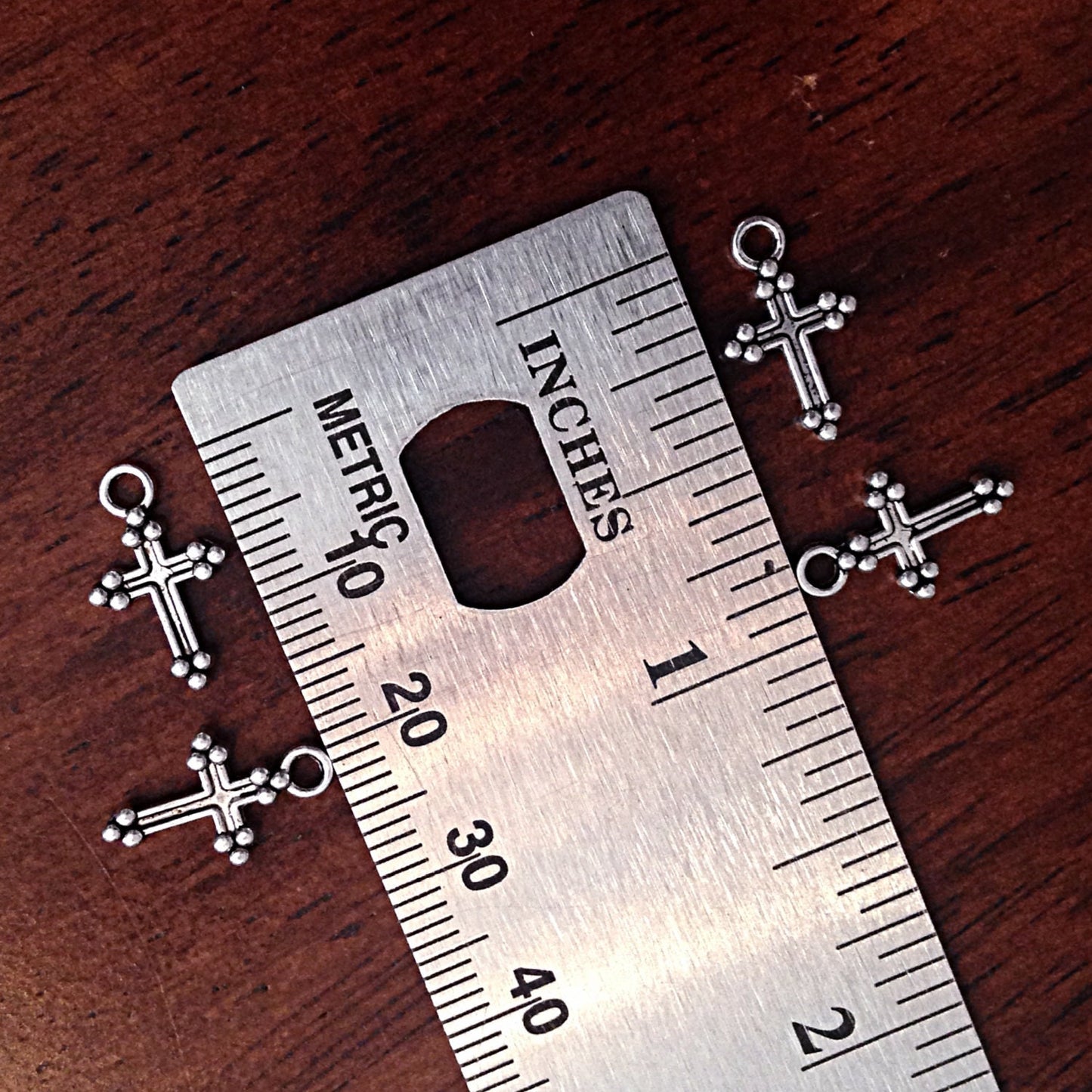 Silver Cross Charms, 25pcs, Antique Silver Cross Charm, Tiny Cross Charms, Double Sided Cross, Jewelry Making and Craft Supplies, Findings