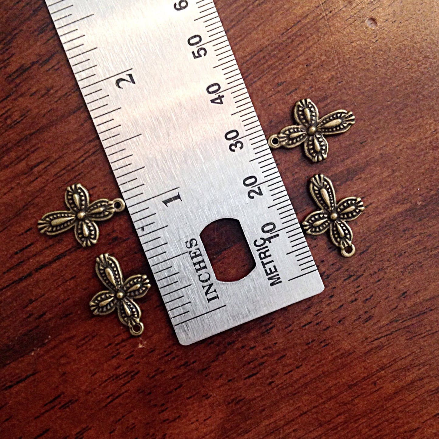 15pcs, Cross Charms, Bronze Cross Charms, Cross, Double Sided Cross Charms, Small Cross Charms, Double Sided Cross, Charms, Findings