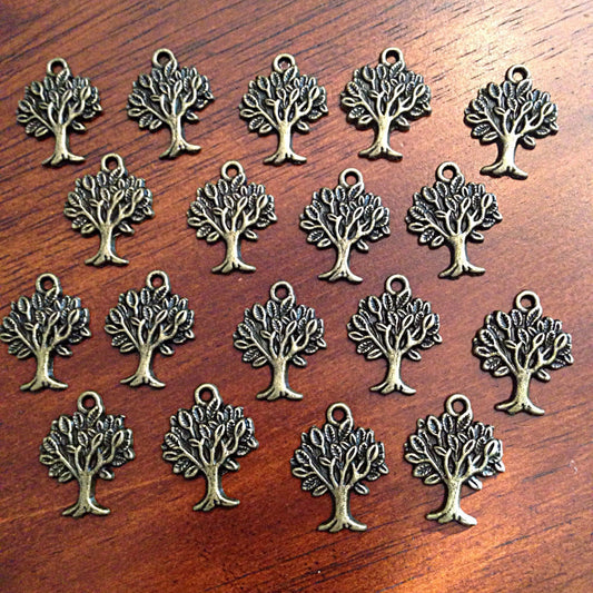 20pcs, Antique Bronze Charms, Tree of Life Charms, Bronze Cross Charms, Jewelry Charms, Craft Supplies, Alloy Metal, Loose Charm, Findings