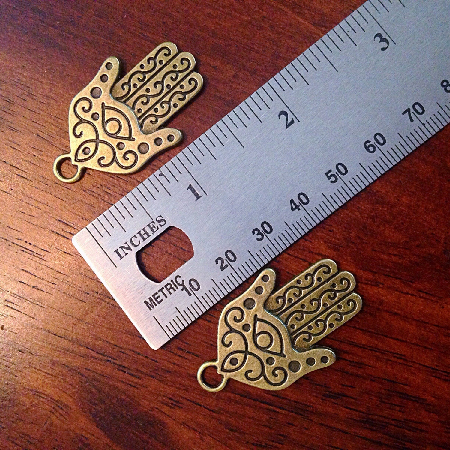 8 Large Hamsa Hand Charms, Antique Bronze Charms, Hamsa Hand Pendant, Buddhist Gifts, Yoga Charms,, Om, Buddha, Crafts And Jewelry Supplies