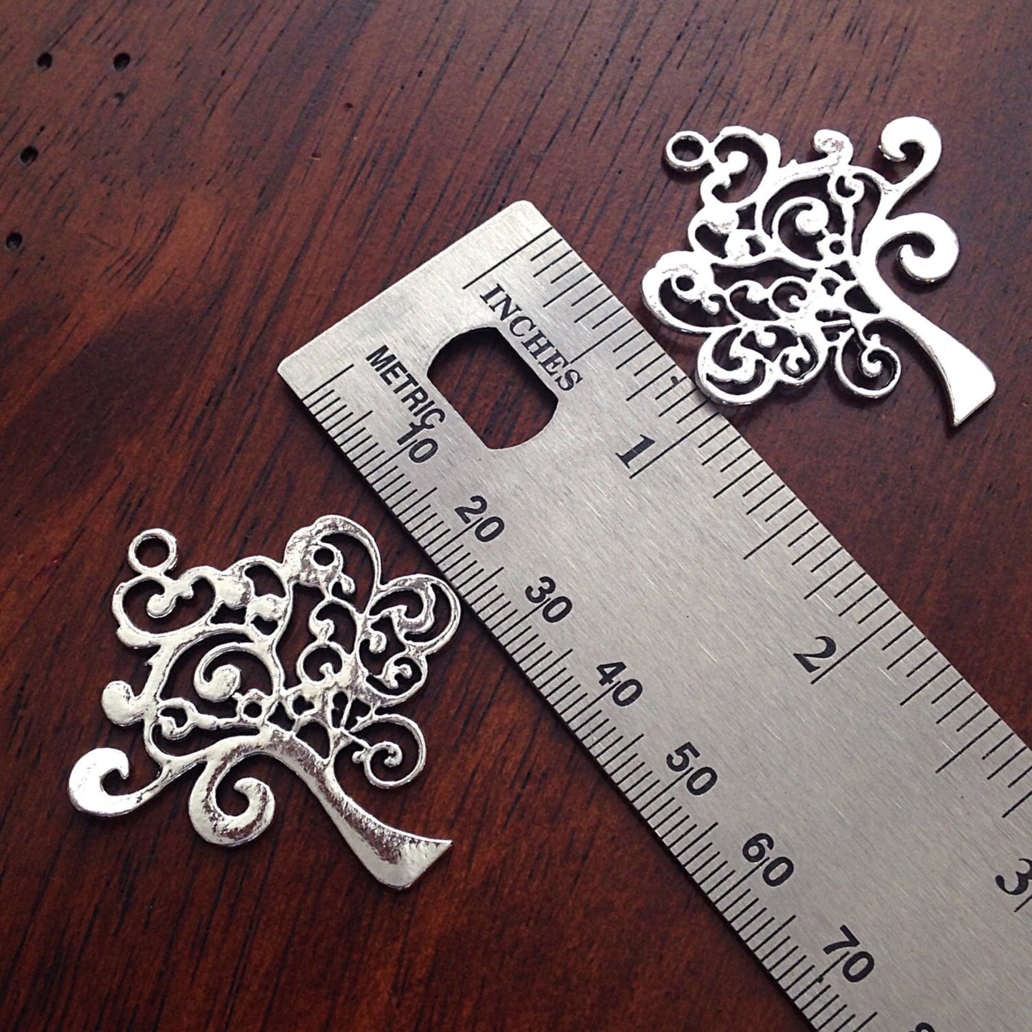 5 Large Tree of Life Charms, Antique Silver Charms, Tree of Life, Yoga Charm, Meditation Charms, Om, Buddha, Crafts and Jewelry Supplies