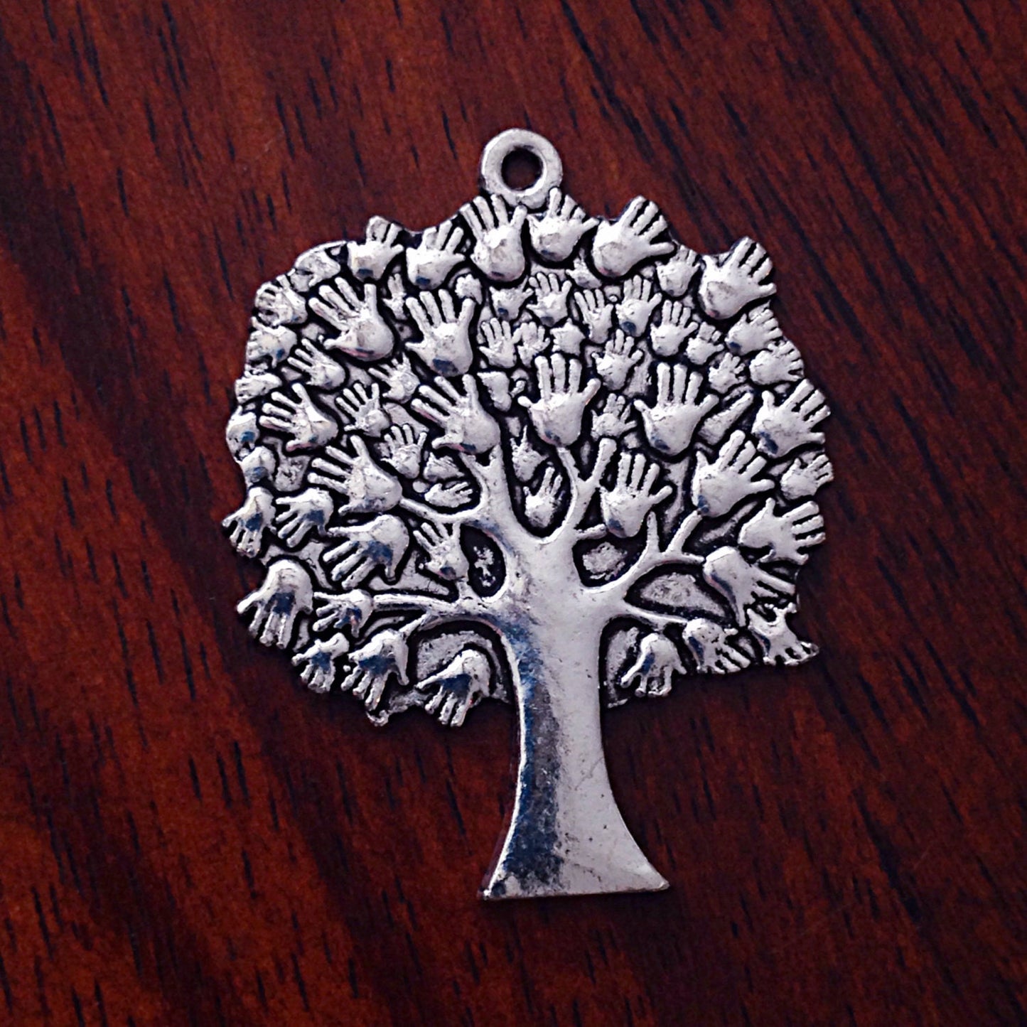 2 Large Tree of Life Charms, Antique Silver Charms, Tree of Life, Yoga and Meditation Charms, Buddha, Craft and Jewelry Supplies, Findings