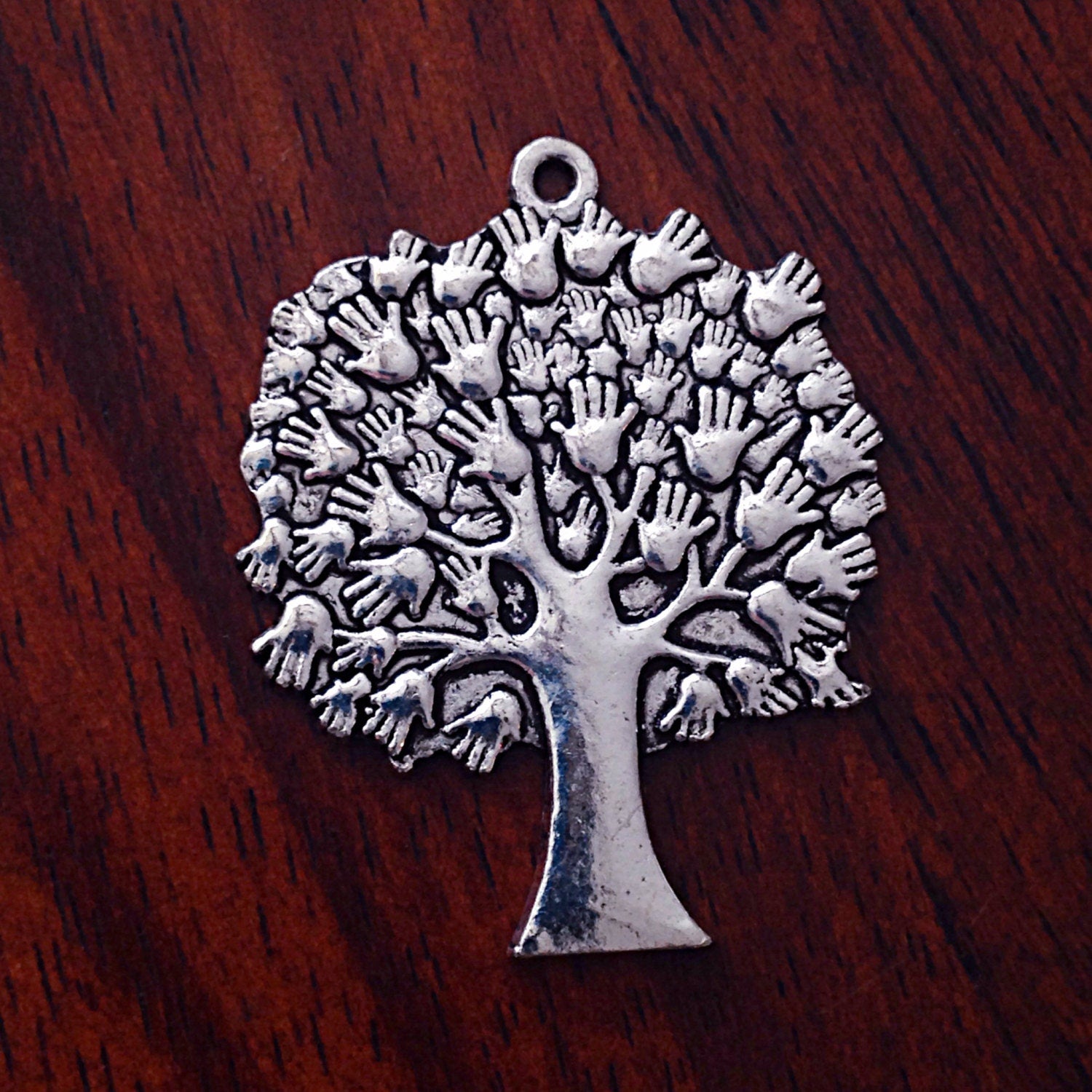 2 Large Tree of Life Charms, Antique Silver Charms, Tree of Life, Yoga and Meditation Charms, Buddha, Craft and Jewelry Supplies, Findings