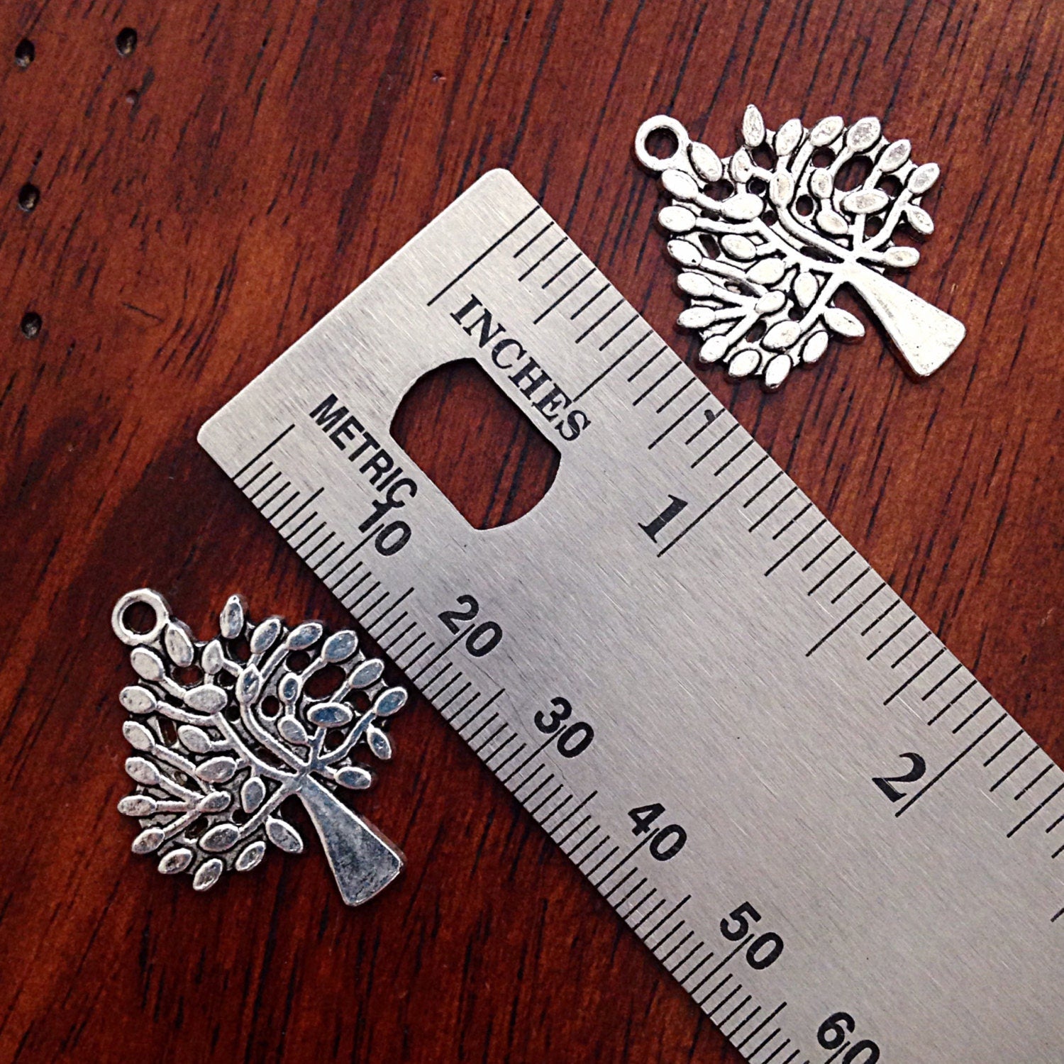 7 Large Tree of Life Charms, Antique Silver Charms, Tree of Life, Yoga Charm, Meditation Charms, Om, Buddha, Crafts and Jewelry Supplies