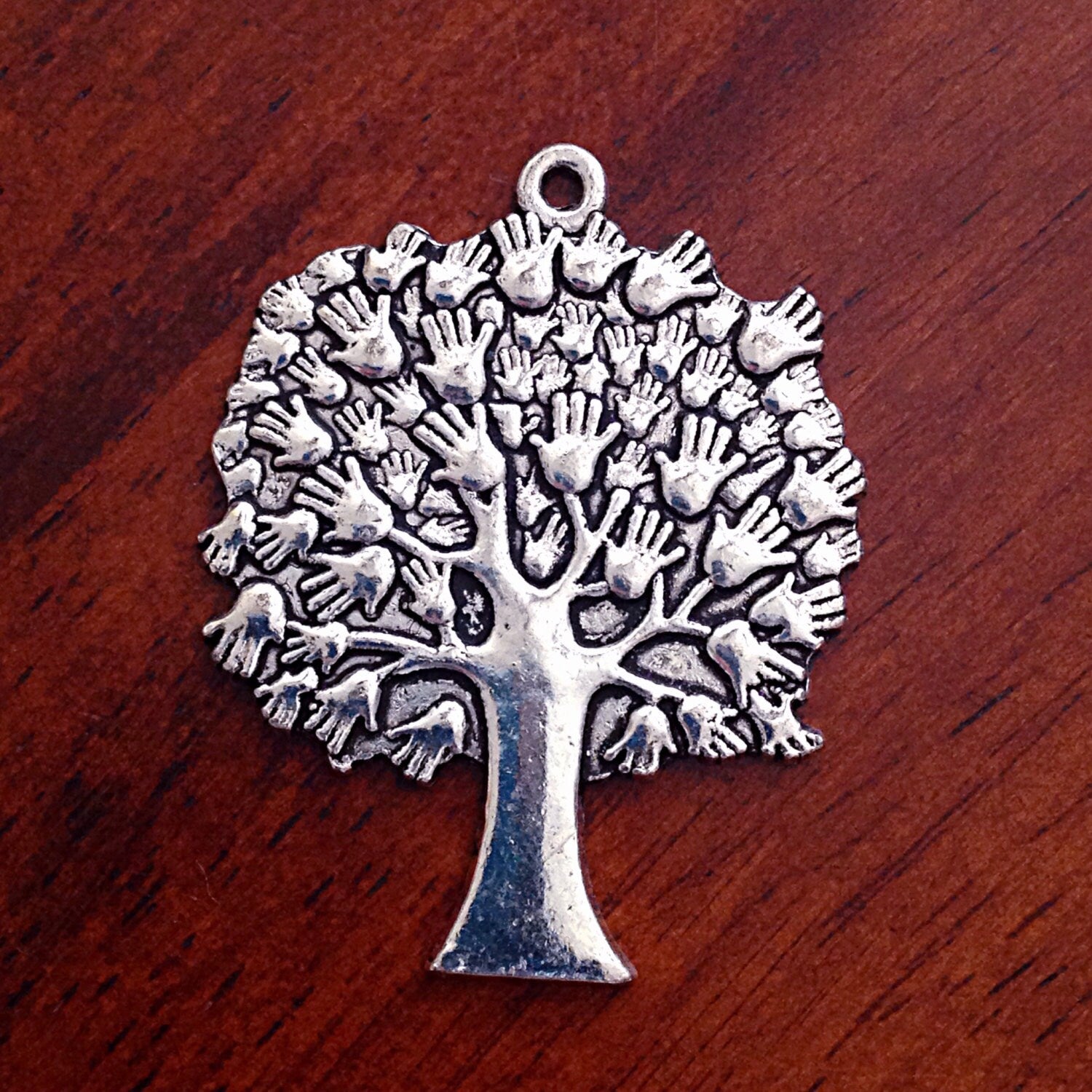 2 Large Tree of Life Charms, Antique Silver Charms, Tree of Life, Yoga and Meditation Charms, Buddha, Craft and Jewelry Supplies, Findings