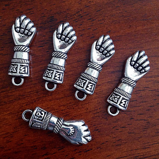 5pcs Figa Pendants, Figa Fist Charms, Antique Silver Charms, Brazilian Figa Charms, Good Luck Amulet, Meditation, Om, Buddha, Findings