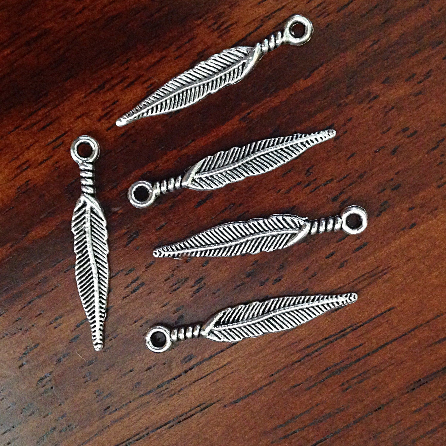 50pcs, Feather Charms, Antique Silver Feather Charms, Feather Charms, Indian Feather Charms, Native American Charms, Arrow Charms, Finding