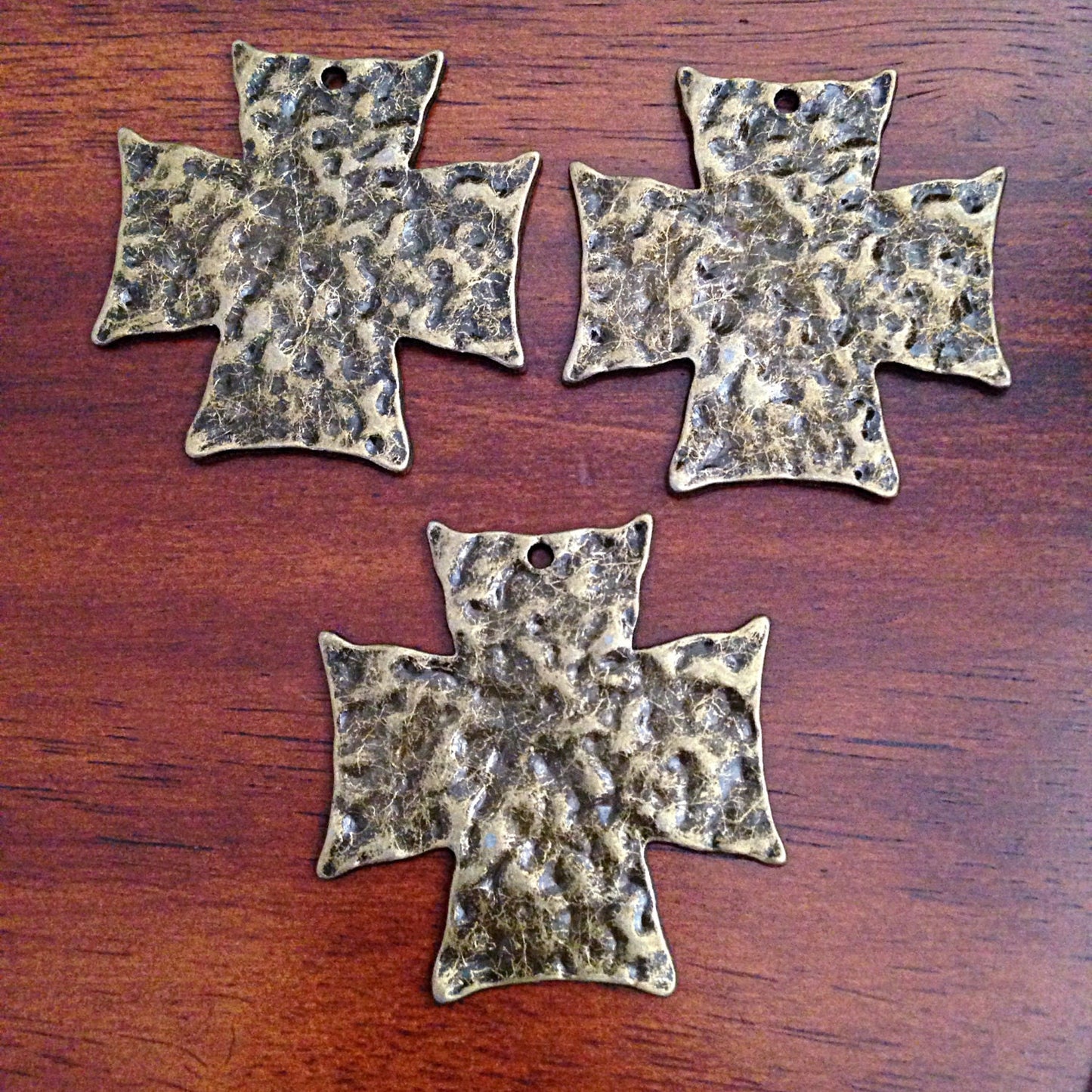 4 Large Bronze Cross Pendants, Antique Bronze Cross, Large Cross Charms, Cross Pendants, Jewelry and Crafts Supplies, Findings