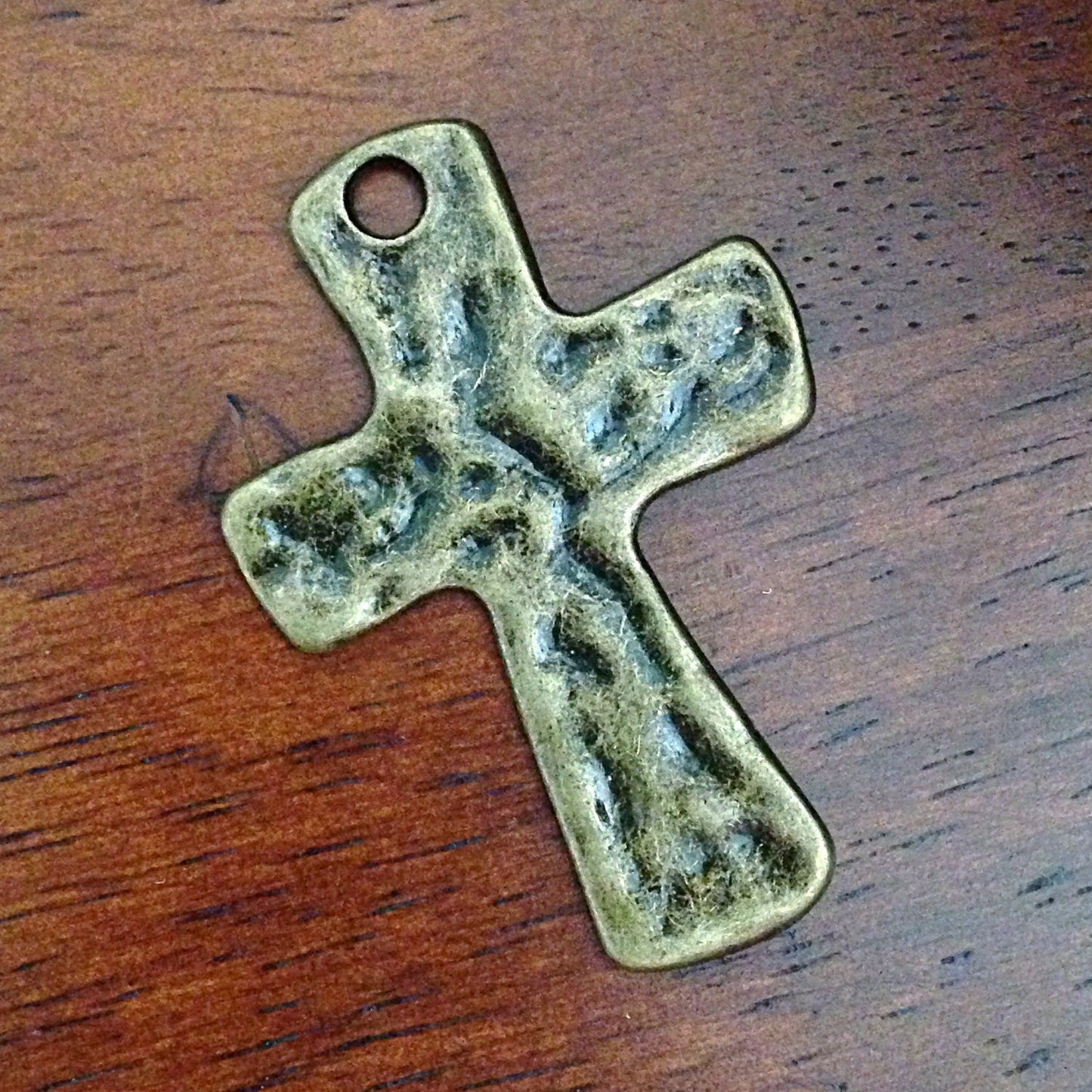 5pcs Large Cross Pendants, Antique Bronze Cross, Hammered Cross Pendants, Bronze Cross Pendants, Crucifix, Double Sided Cross, Findings