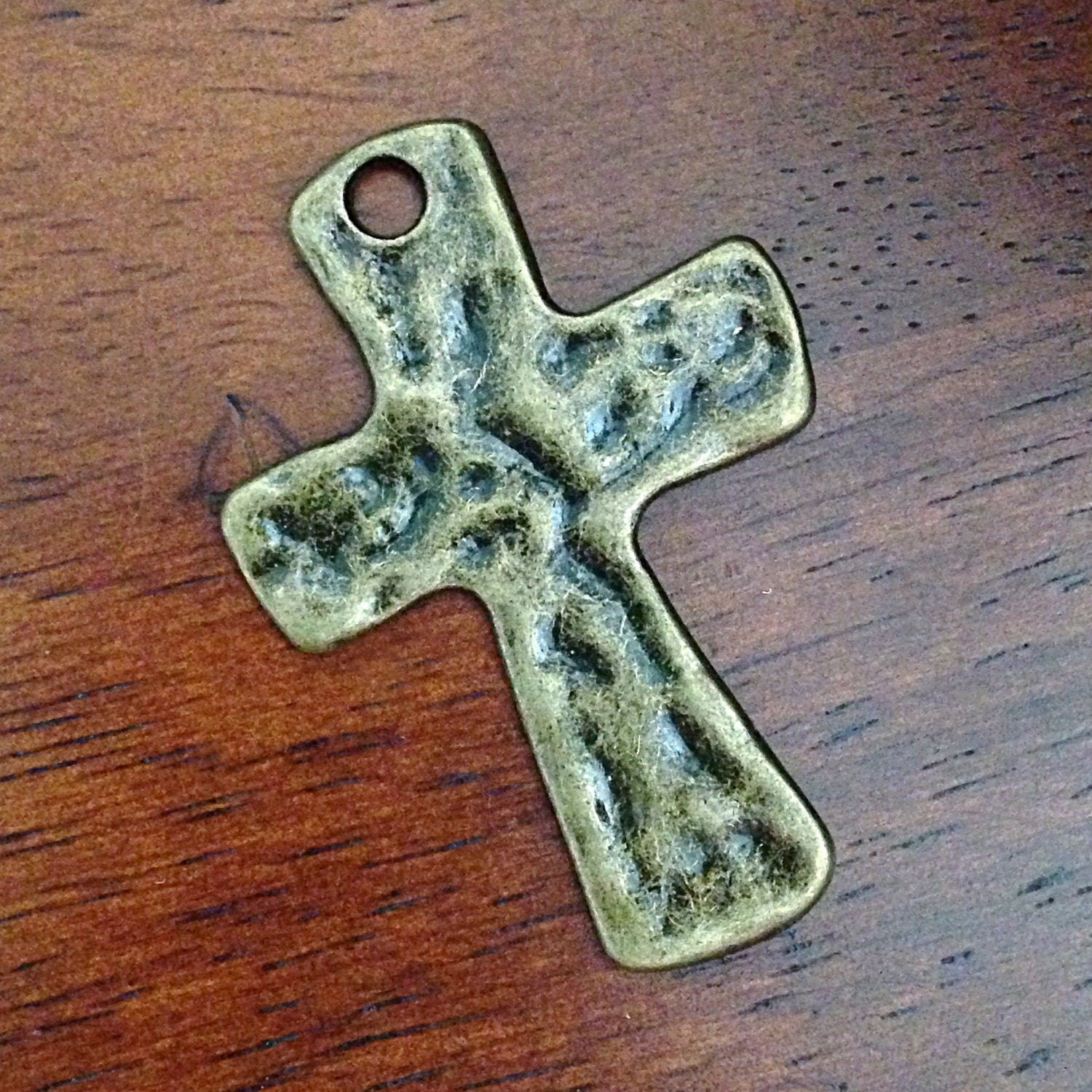 5pcs Large Cross Pendants, Antique Bronze Cross, Hammered Cross Pendants, Bronze Cross Pendants, Crucifix, Double Sided Cross, Findings