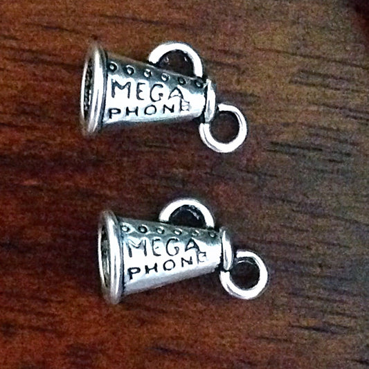 20pcs, Megaphone Charms, Mega Phone Charms, Cheer Charms, Cheerleader Charms, Football Charms, Dance Charms, 3-D Charms, Findings