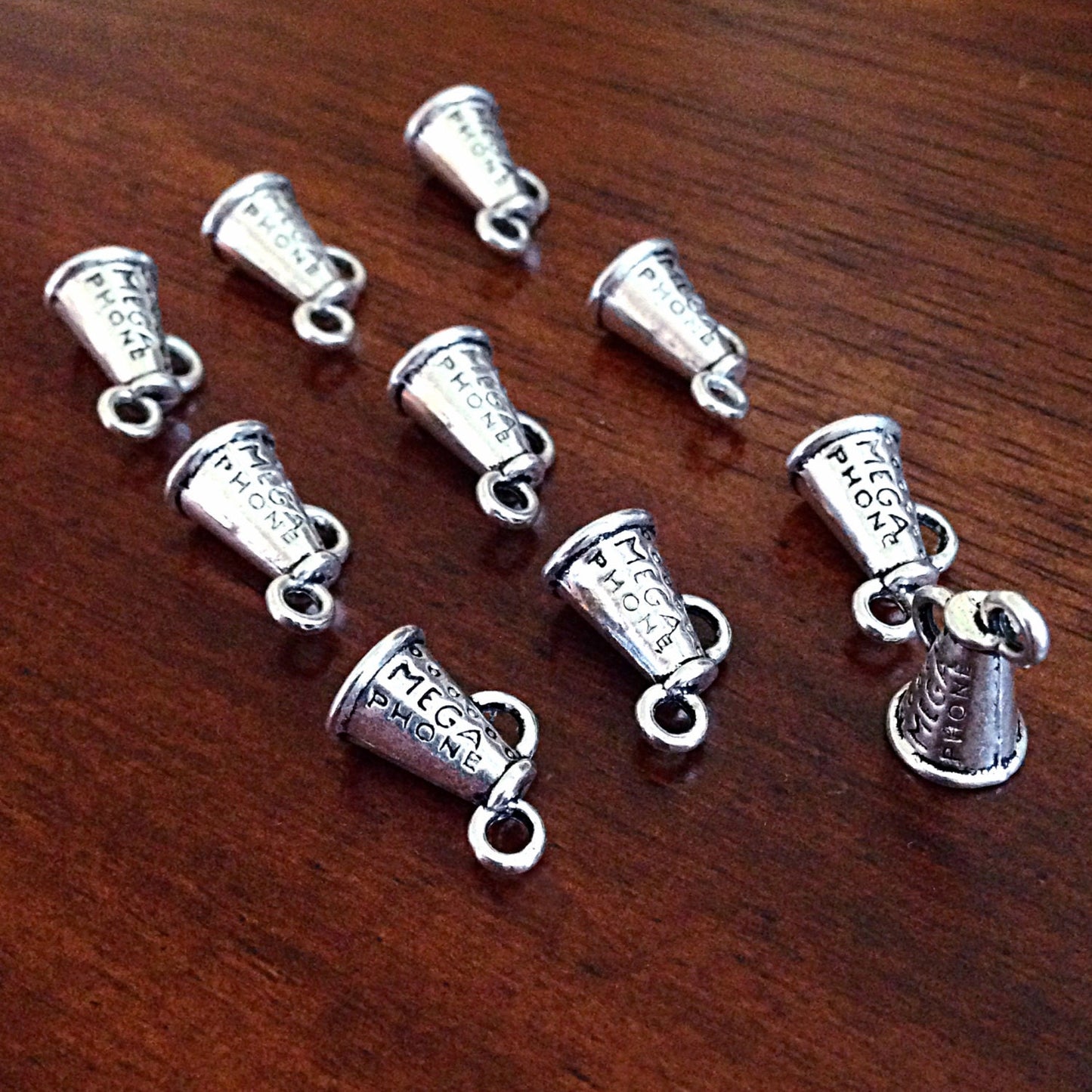 20pcs, Megaphone Charms, Mega Phone Charms, Cheer Charms, Cheerleader Charms, Football Charms, Dance Charms, 3-D Charms, Findings