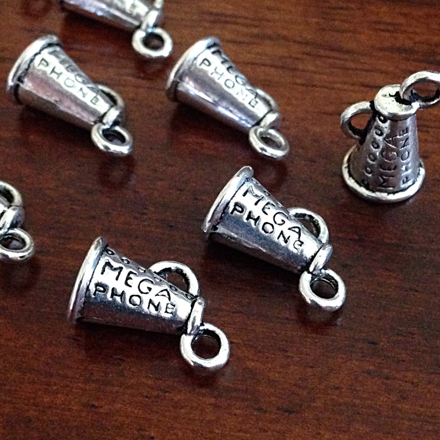 20pcs, Megaphone Charms, Mega Phone Charms, Cheer Charms, Cheerleader Charms, Football Charms, Dance Charms, 3-D Charms, Findings