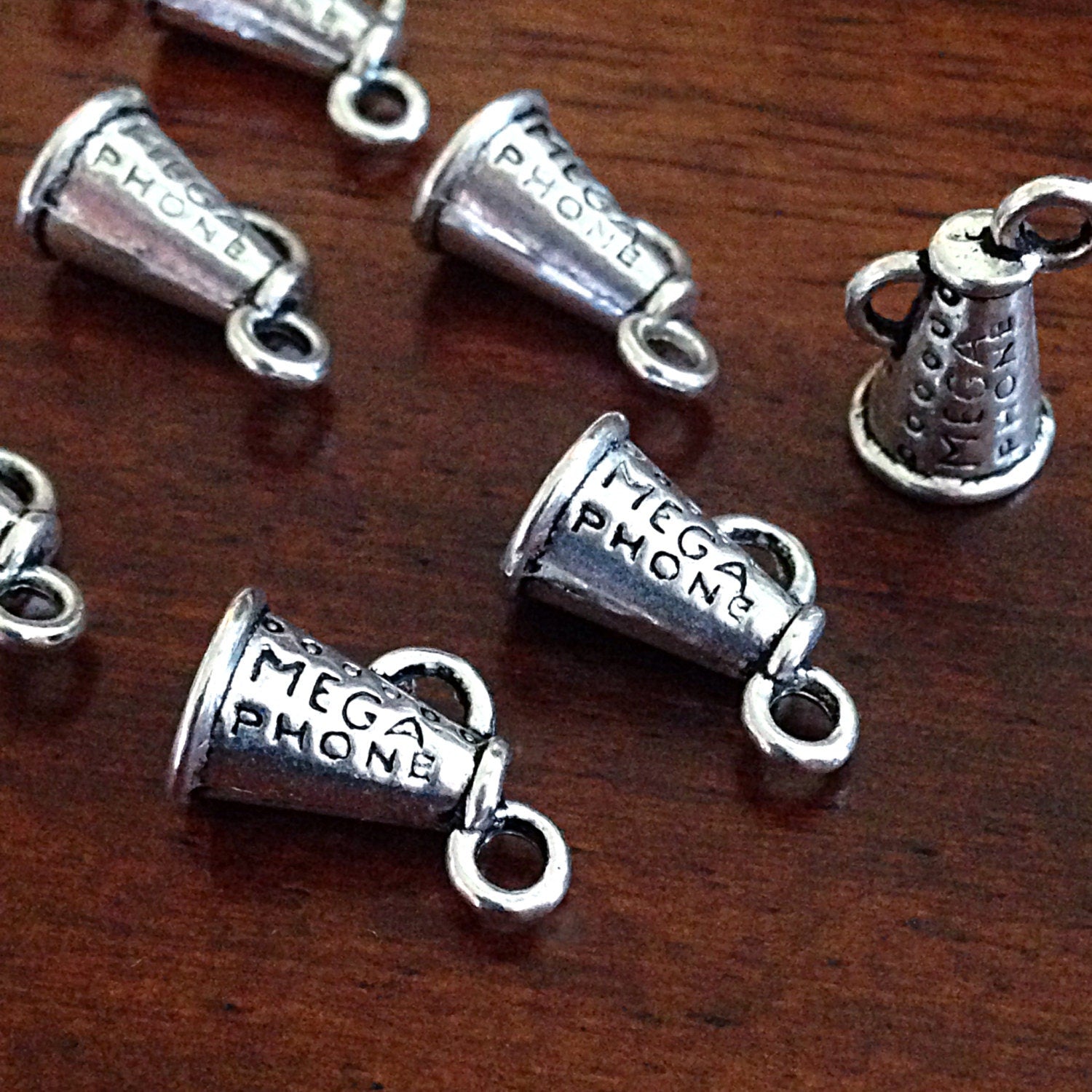 20pcs, Megaphone Charms, Mega Phone Charms, Cheer Charms, Cheerleader Charms, Football Charms, Dance Charms, 3-D Charms, Findings
