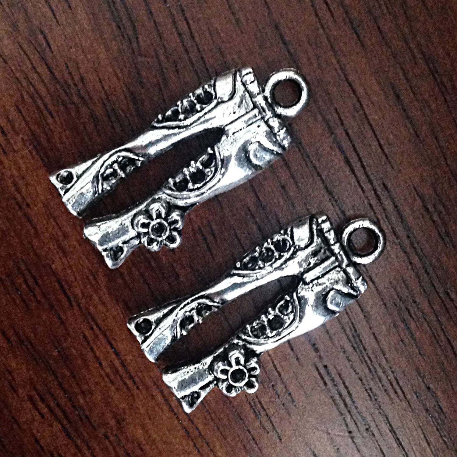 10 Silver Jeans Charms, Antique Silver Jeans Charms, Hippie Charms, Pants Charms, Flower Charms, Craft and Jewelry Supplies, Findings