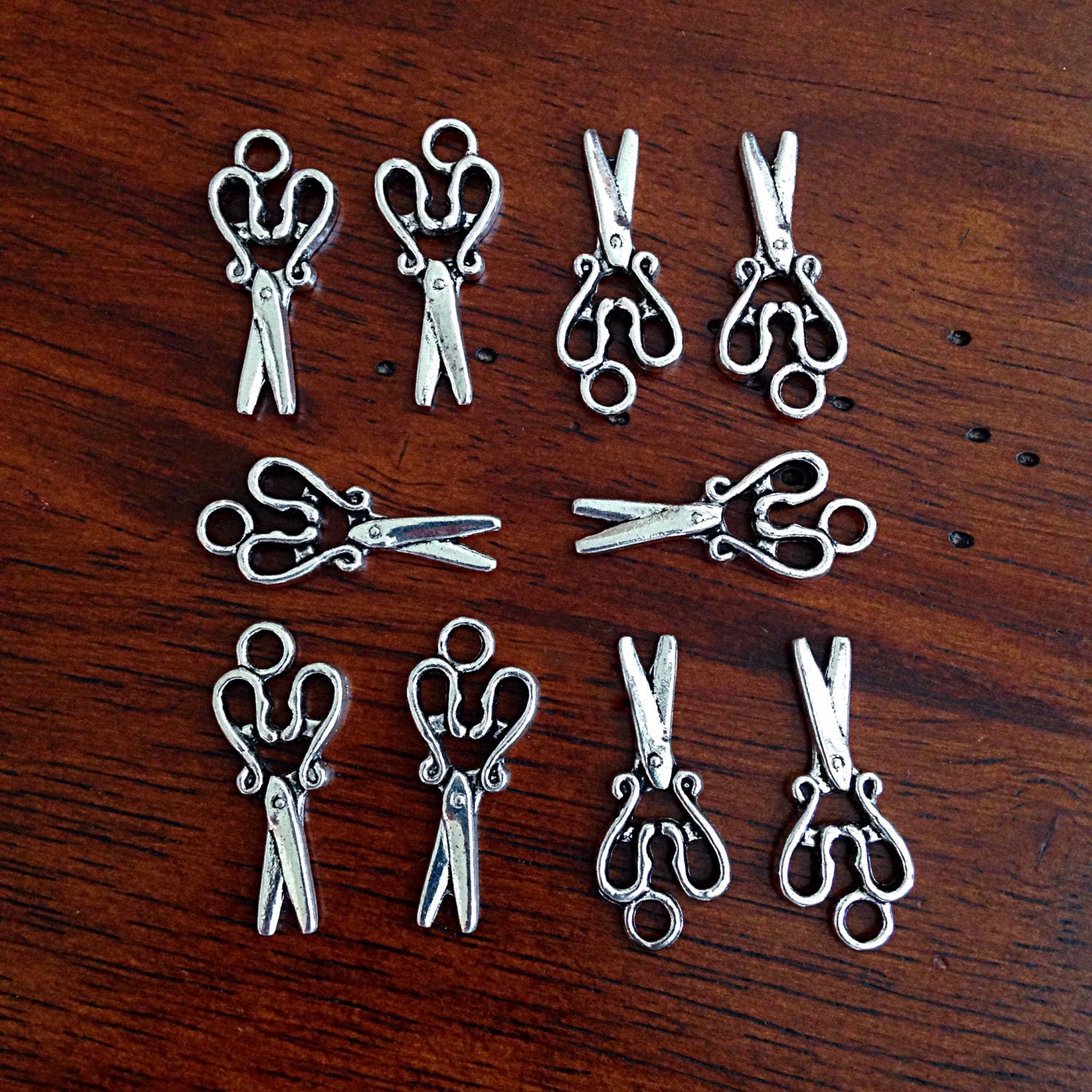 20 Scissors Charms, Charms Bulk, Charms, Silver Scissors, Sewings Charms, Scissors Charms, Findings, Jewelry and Craft Supplies