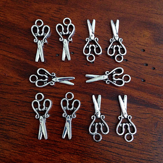 20 Scissors Charms, Charms Bulk, Charms, Silver Scissors, Sewings Charms, Scissors Charms, Findings, Jewelry and Craft Supplies