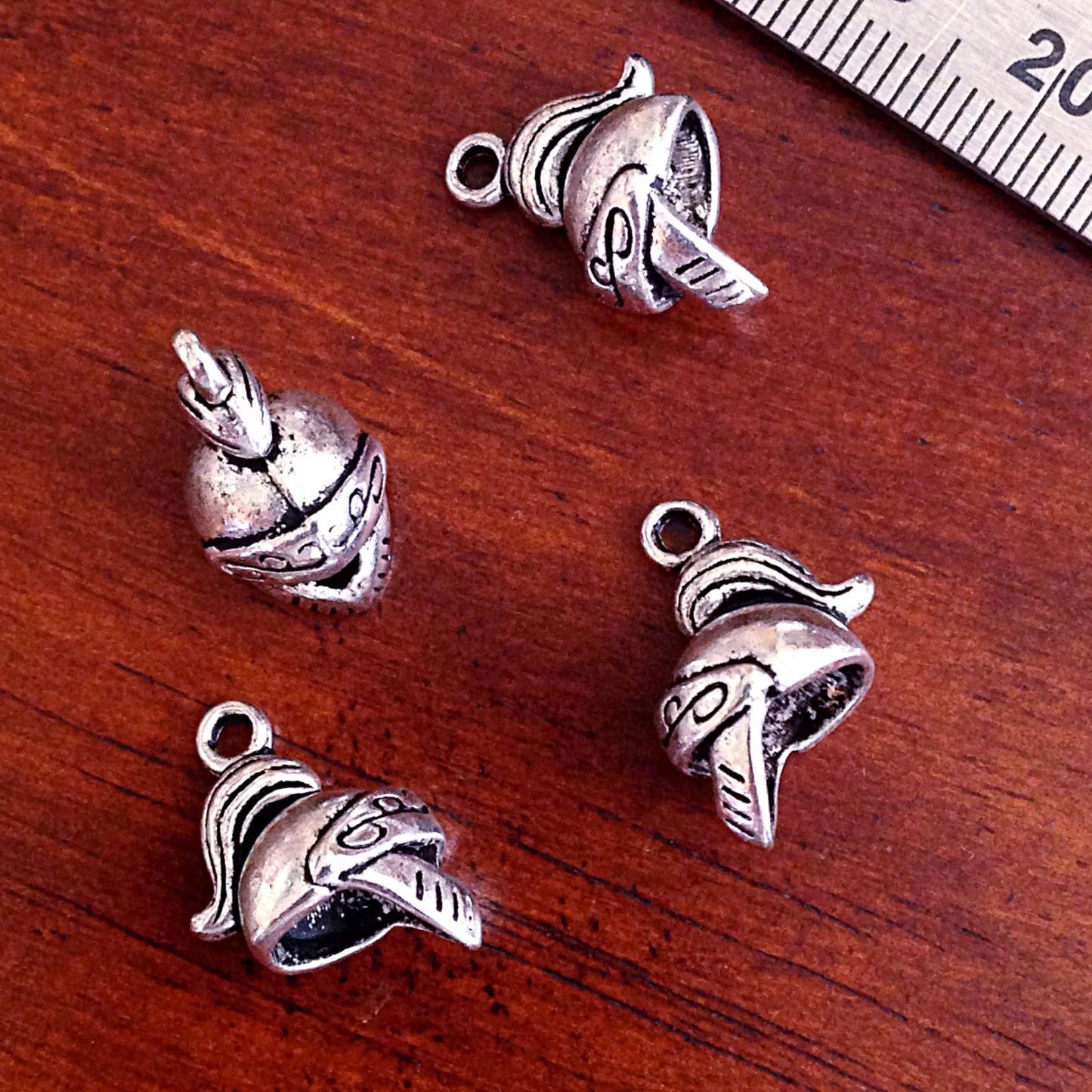 7 Helmet of Salvation Charms, Full Armor of God Charms, Silver Helmet Charms, Body Armor Charms, Findings, Craft and Jewelry Supplies
