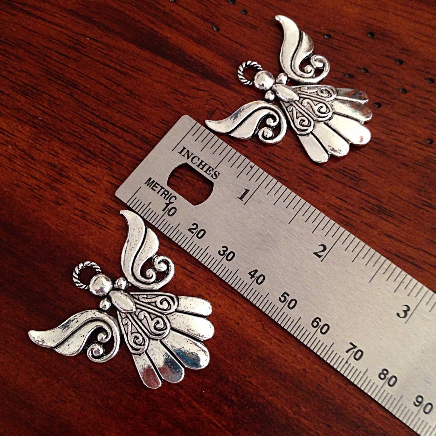 5 Large Angel Charms, Antique Silver Charms, Silver Angel Pendants, Christian Charms, Angel Pendants, Findings, Craft and Jewlry Supplies