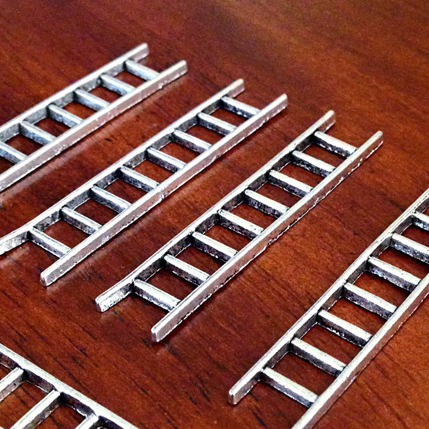 12 Ladder Charms, Antique Silver Charms, Fireman Ladder Charms, Silver Ladder Charms, Climbing Charms, Craft and Jewelry Supplies, Findings