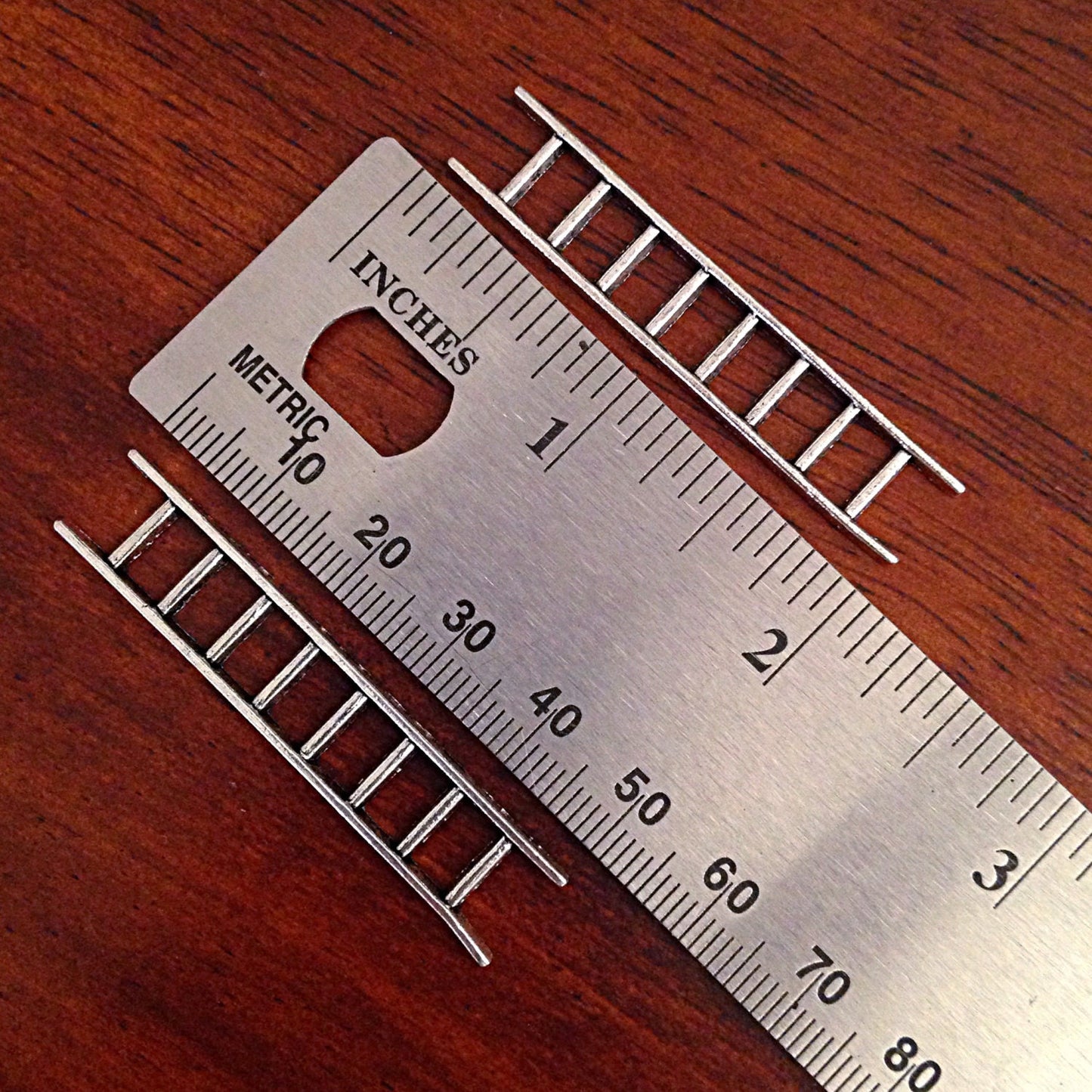 12 Ladder Charms, Antique Silver Charms, Fireman Ladder Charms, Silver Ladder Charms, Climbing Charms, Craft and Jewelry Supplies, Findings