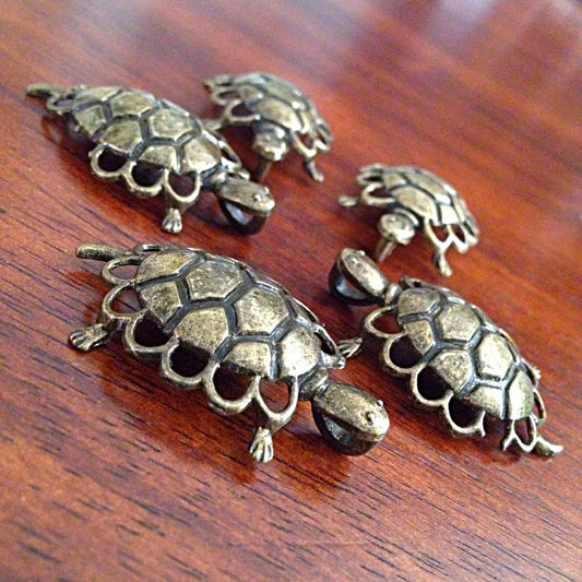 10pcs, Turtle Charms, Antique Bronze Charms, Bronze Turtle Charms, Fish Charms, Retile Pendants, Craft and Jewelry Supplies, Findings