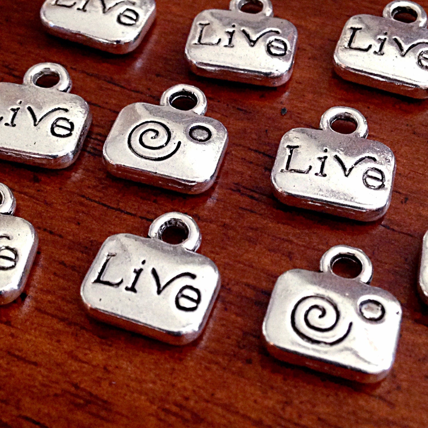 Bulk 25 Live Charms, Antique Silver Hope Charms, Cancer Awareness Charms Silver, Live Charms, Jewelry and Craft Supplies, Findings