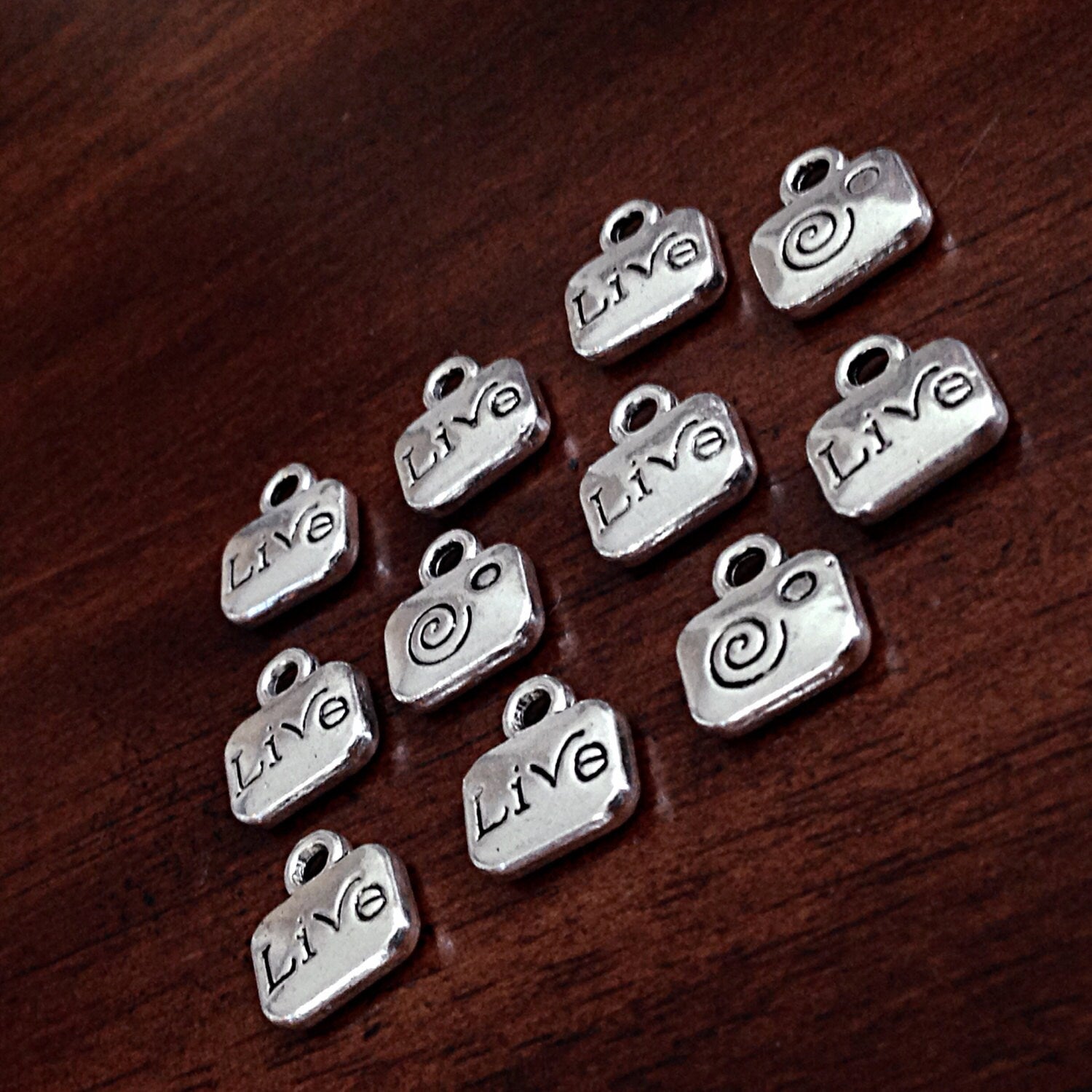Bulk 25 Live Charms, Antique Silver Hope Charms, Cancer Awareness Charms Silver, Live Charms, Jewelry and Craft Supplies, Findings