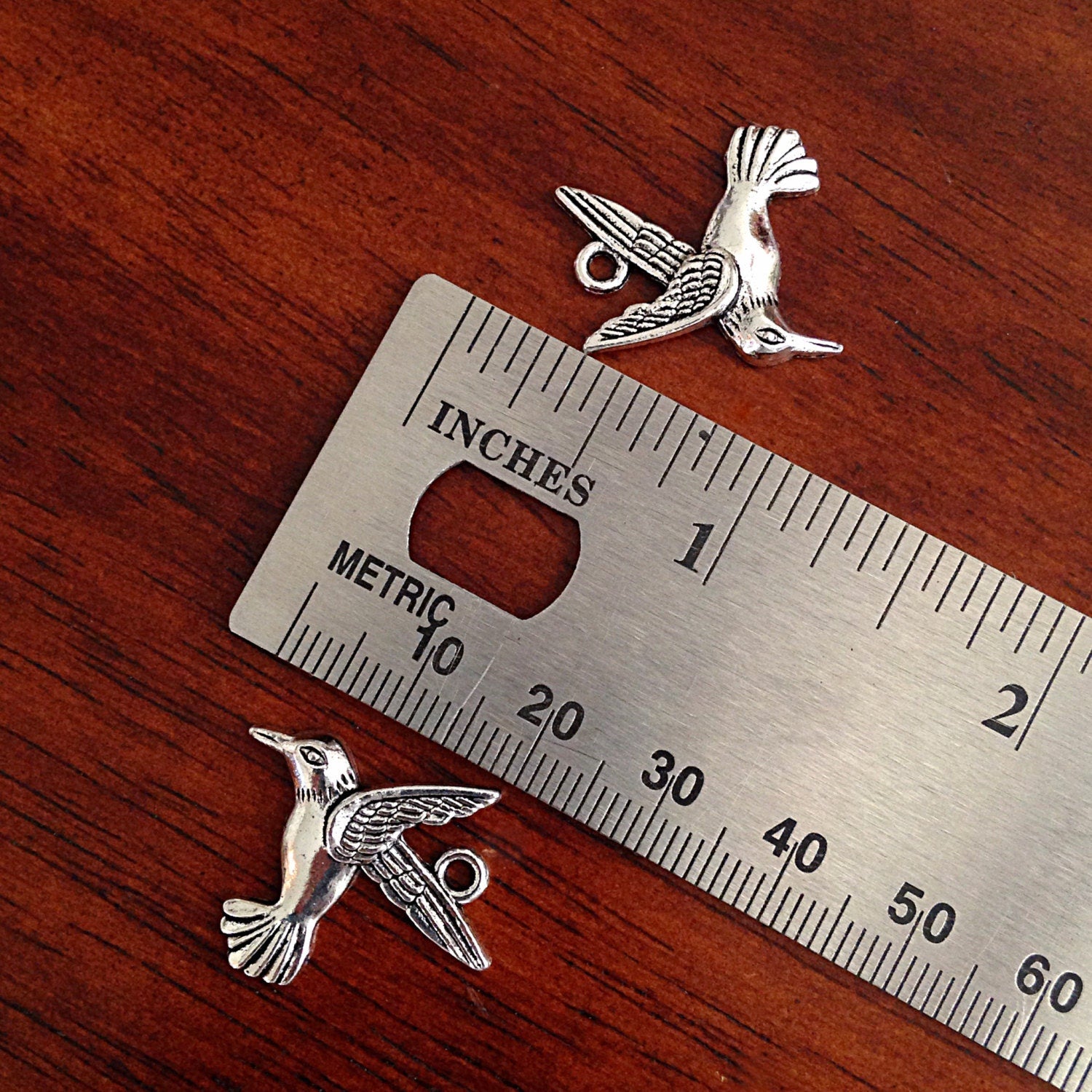 40pcs, Hummingbird Charms, Antique Silver Charms, Humming Bird Charms, Bird, Silver Hummingbird Charms, Tropical Bird Charms, Findings