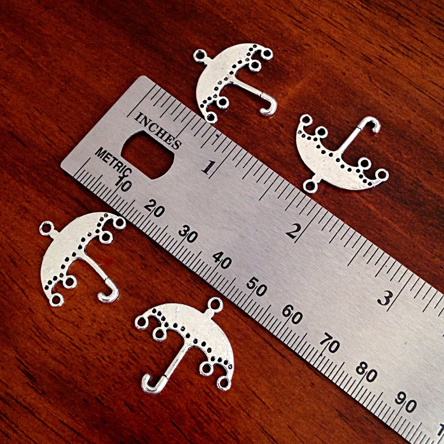 10pcs, Umbrella Charms, Antique Silver Charms, Dangle Earring Connector Charms, Parasol Charms, Findings