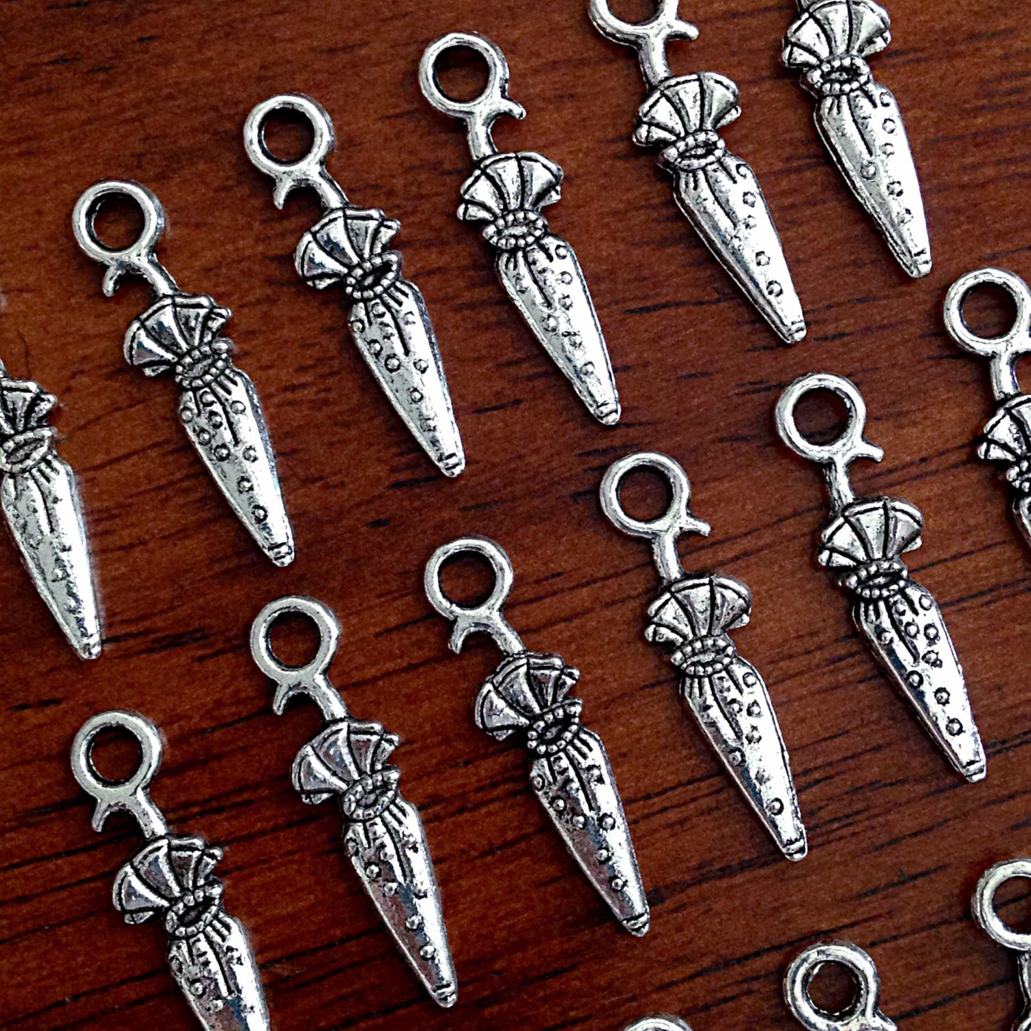Bulk 25 Umbrella Charms, Antique Silver Umbrella Charms, 3D Charms, Bow Charms, Parasol Charms, Jewelry and Craft Supplies, Findings