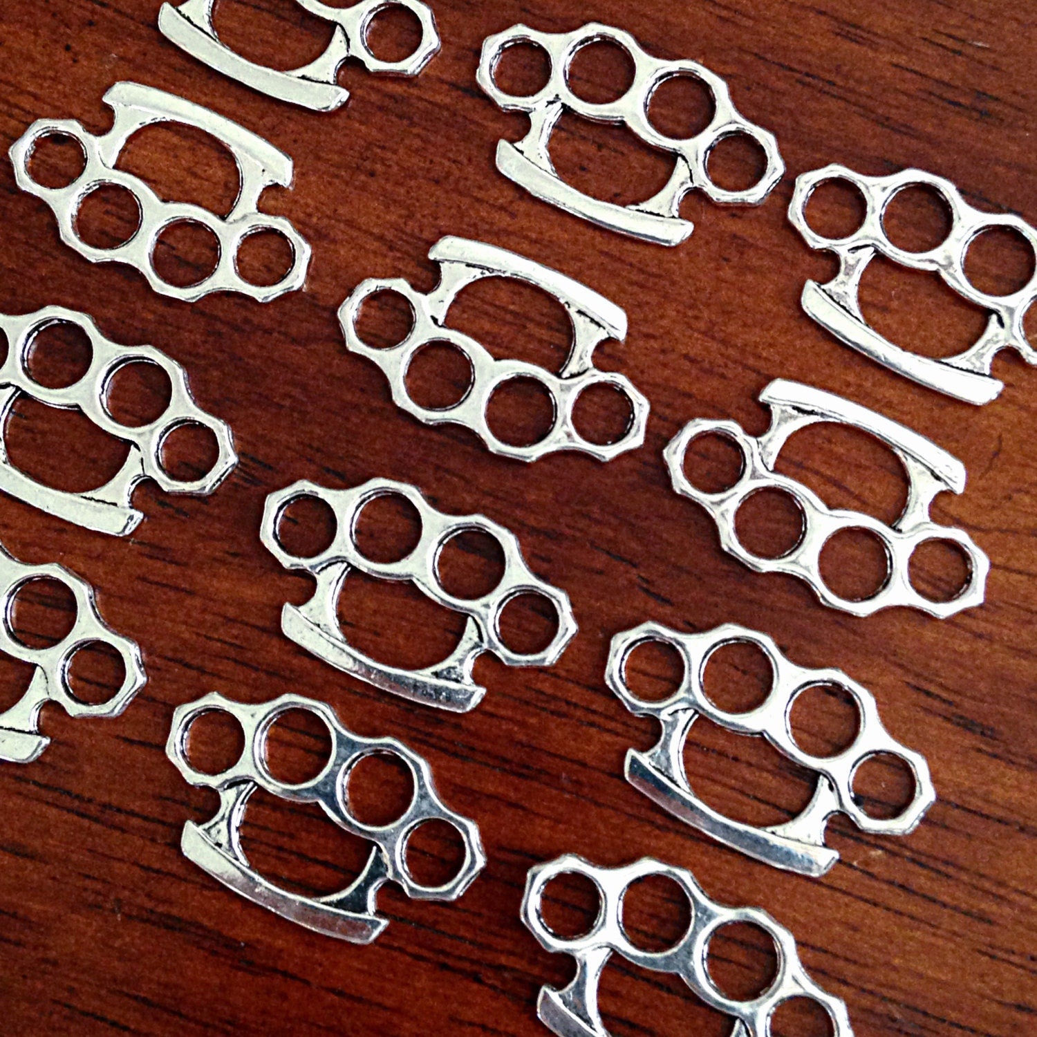 25pcs, Brass Knuckle Charms, Knuckle Busters, Connector Charms, Double Sided Brass Knuckles Charms, Findings