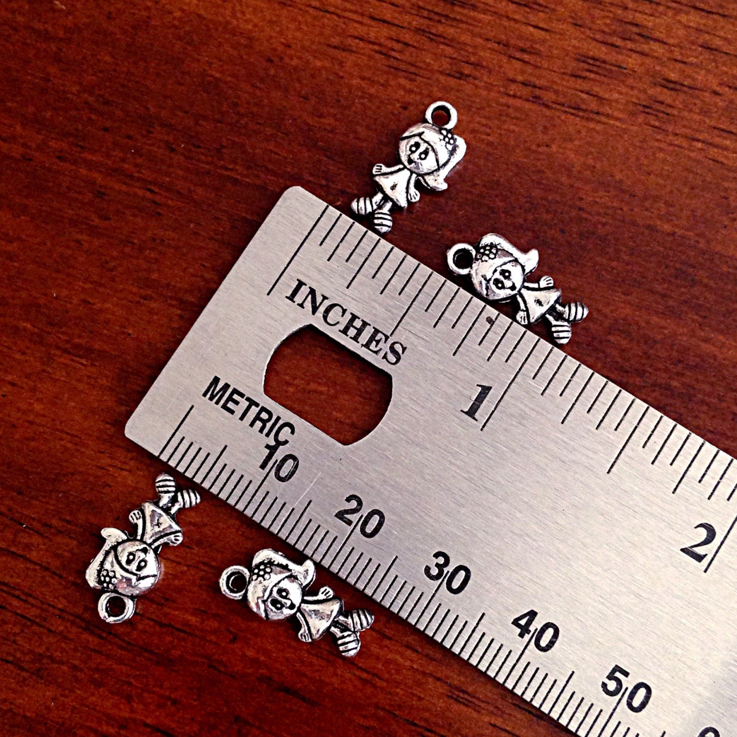 20 Girl Charms, Antique Silver Charms, Tiny Girl Charms, Little Girl Charms, Double Sided Girl Charm, Finding, Jewery and Craf Supplies