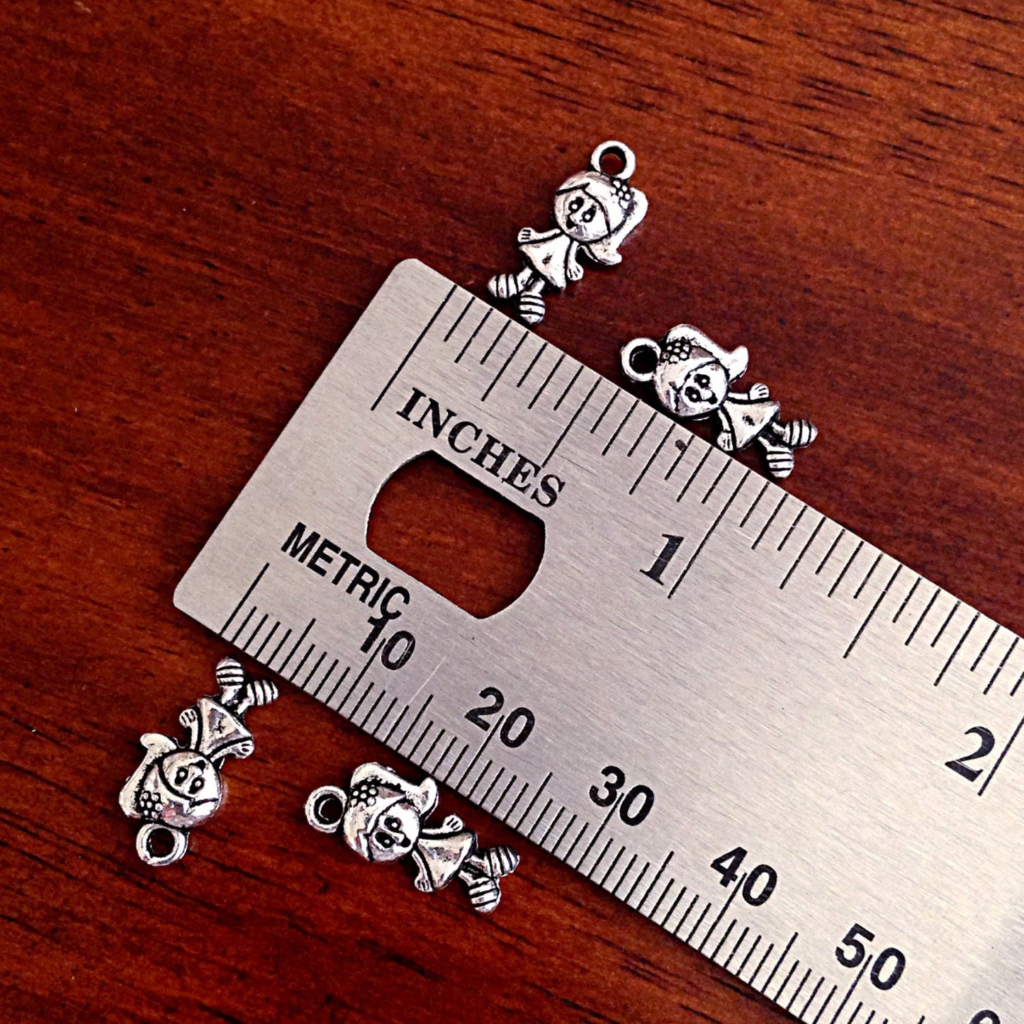 Bulk 30 Little Girl Charms, Antique Silver Charms, Girl Charms, Tiny Girl Charms, Double Sided Girl Charm, Finding, Jewery and Craf Supplies
