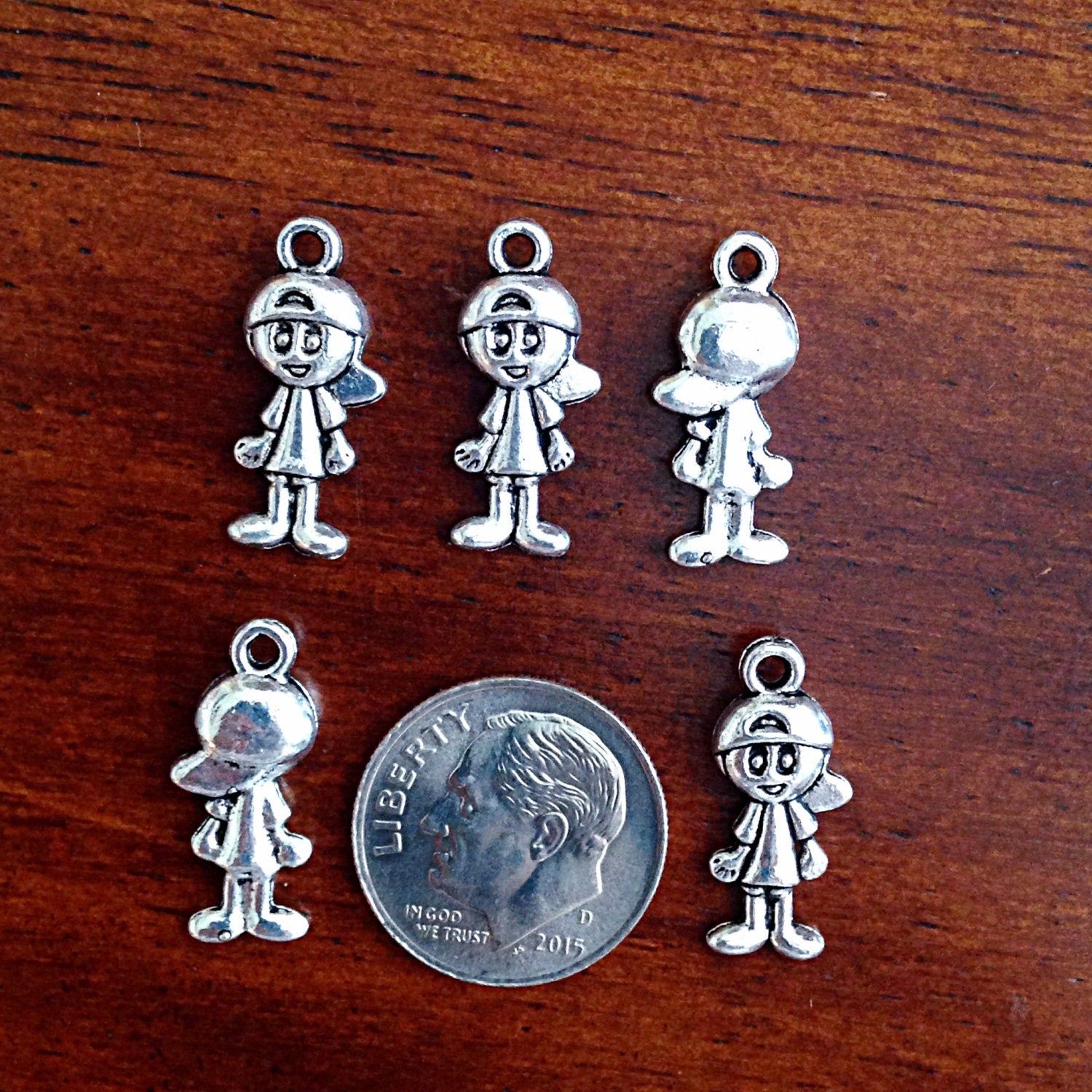 Bulk 30 Little Boy Charms, Antique Silver Charms, Silver Boy Charms, Kid Charms, Double Sided Boy Charm, Findings, Jewelry & Craft Supplies
