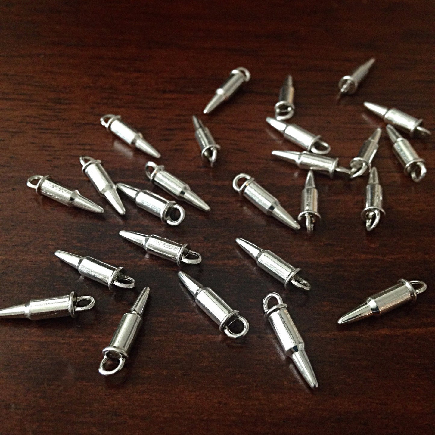 Bulk 20pcs, Bullet Charm, Antique Silver Bullet Charm, Tiny Bullet Charm, Gun Charms, Ammo Charm, Findings, Jewelry and Craft Supplies
