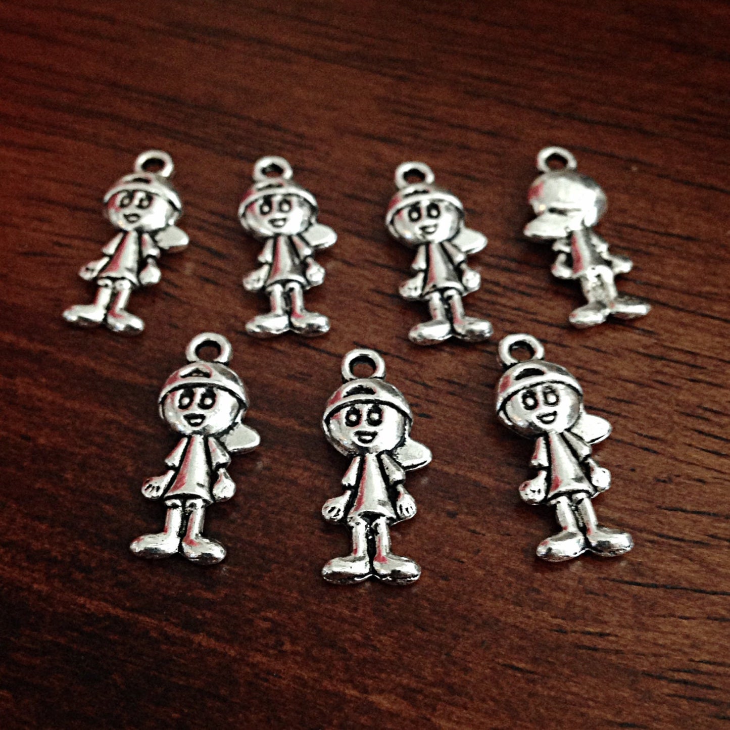 Bulk 30 Little Boy Charms, Antique Silver Charms, Silver Boy Charms, Kid Charms, Double Sided Boy Charm, Findings, Jewelry & Craft Supplies
