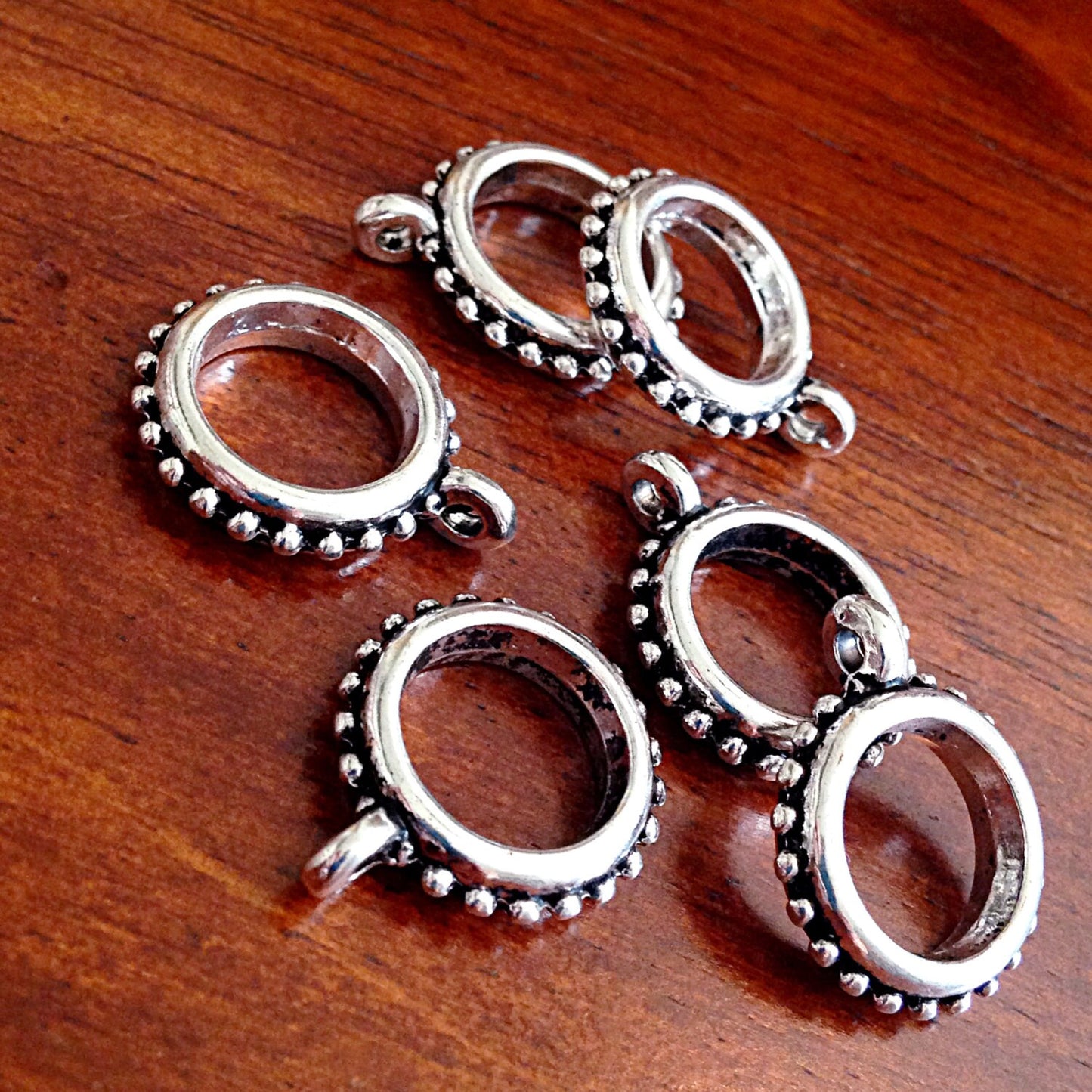 10 Large Bail Beads, Bails, Connector Beads, Toggle Charms, Necklace Charms, Connector Charms, Craft Supplies, Findings